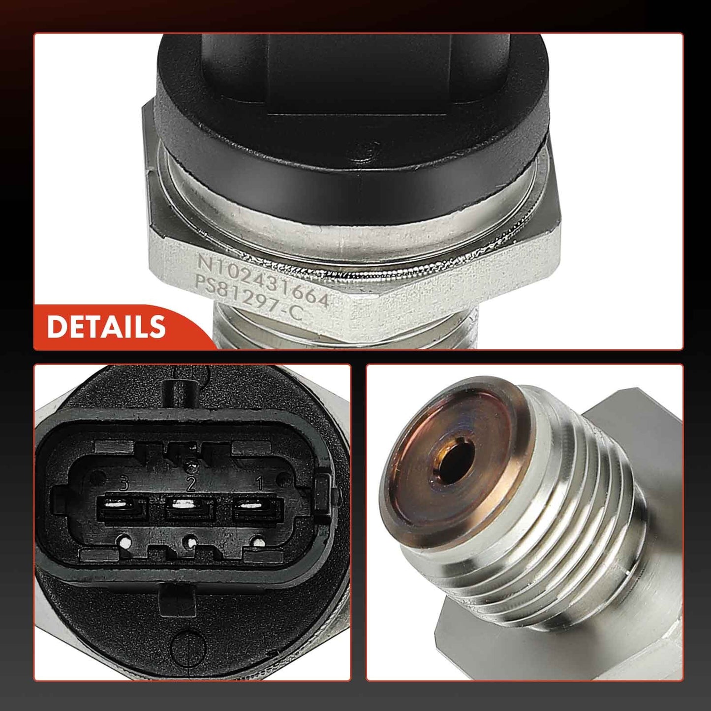 Diesel Fuel Rail High Pressure Sensor for Mercedes-Benz E350 GL350 ML350 S350