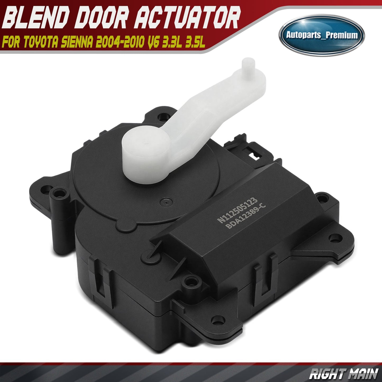 Right Main HVAC Blend Door Actuator for Toyota Sienna 2004-2010 V6 3.3L V6 3.5L