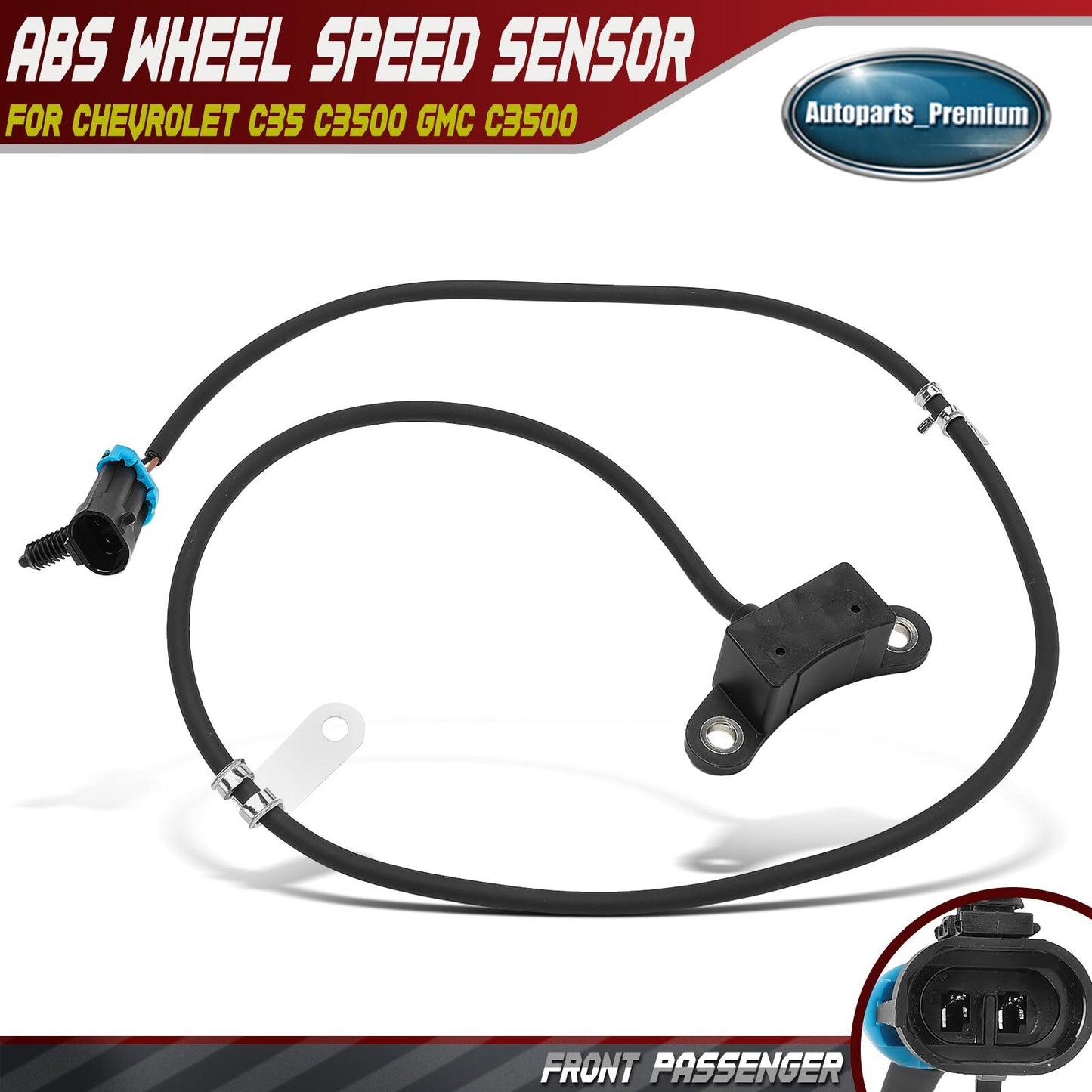 Front RH Passenger ABS Wheel Speed Sensor for Chevy C3500 1995-2000 GMC C3500HD