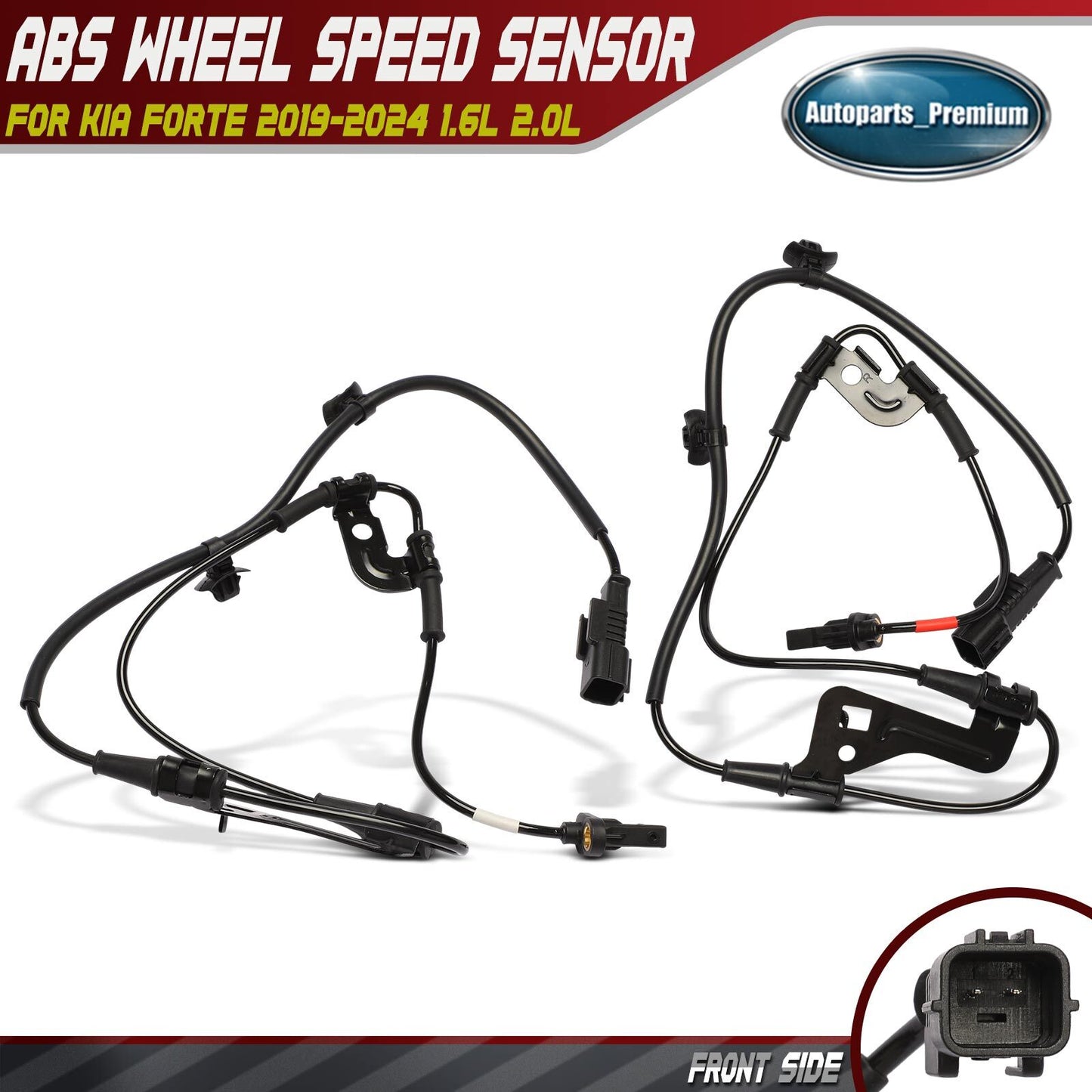 2x Front Left & Right ABS Wheel Speed Sensor for Kia Forte 2019-2024 1.6L 2.0L