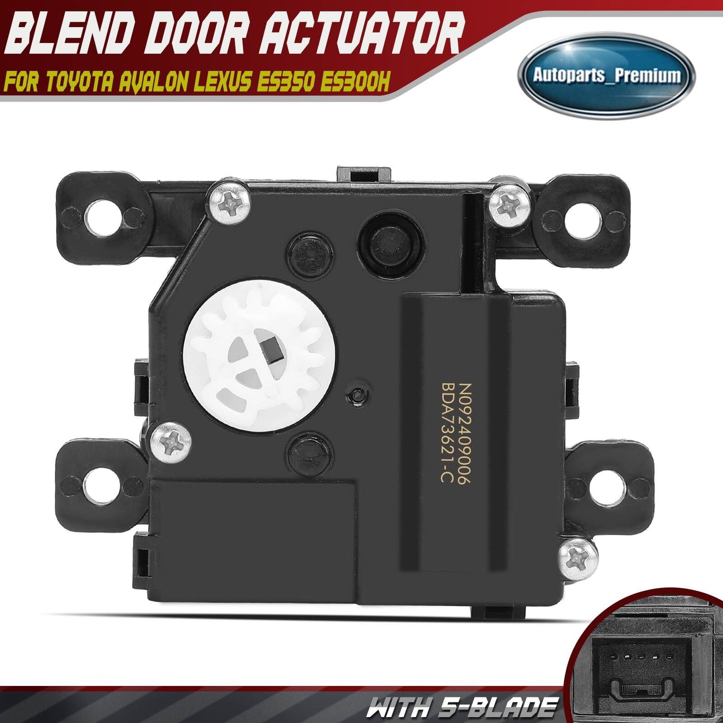 HVAC Air Door Actuator w/ 5-Blade for Toyota Avalon 2013-2018 Lexus ES350 ES300h