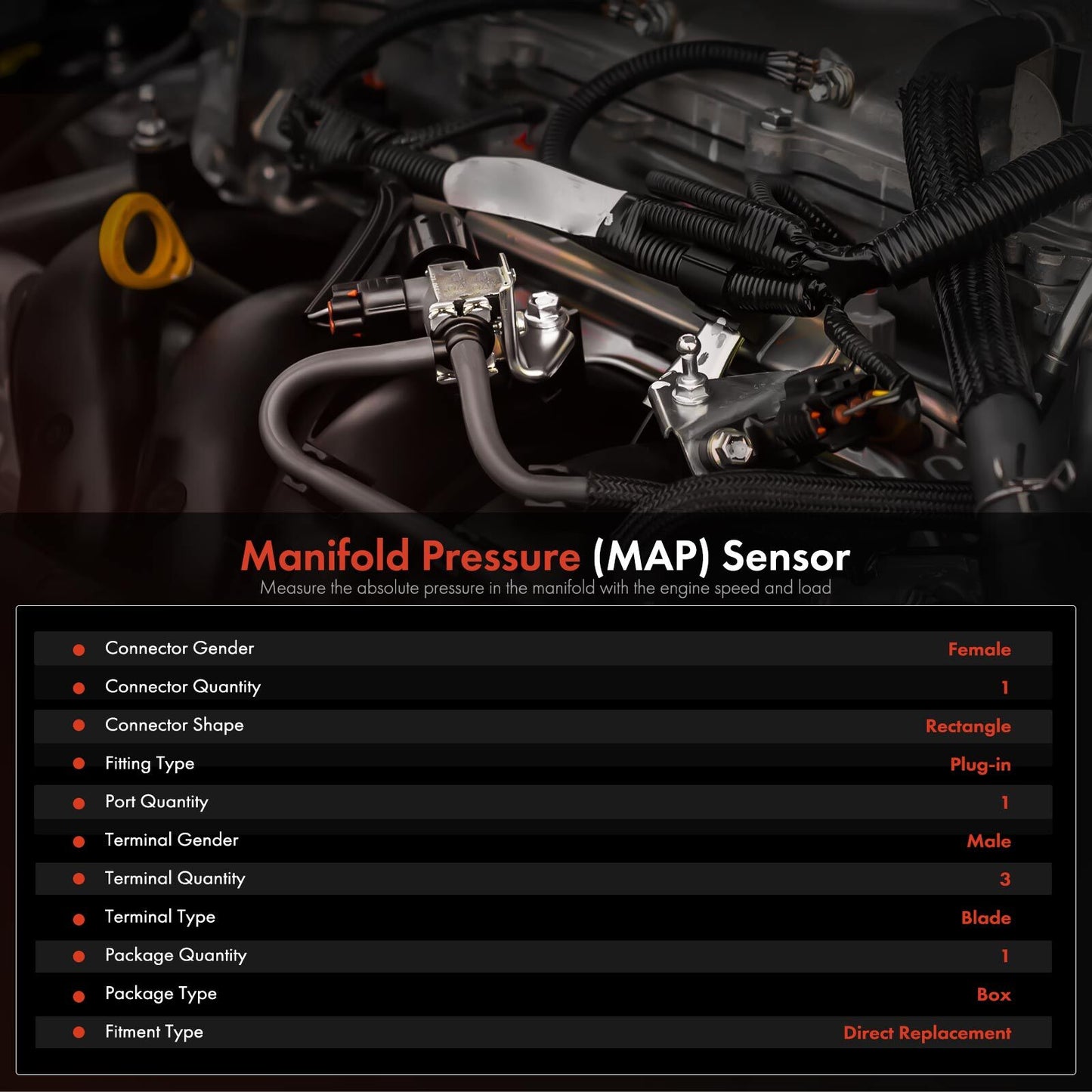 MAP Manifold Pressure Sensor for Chevy Silverado 2500 HD Equinox Malibu GMC Saab