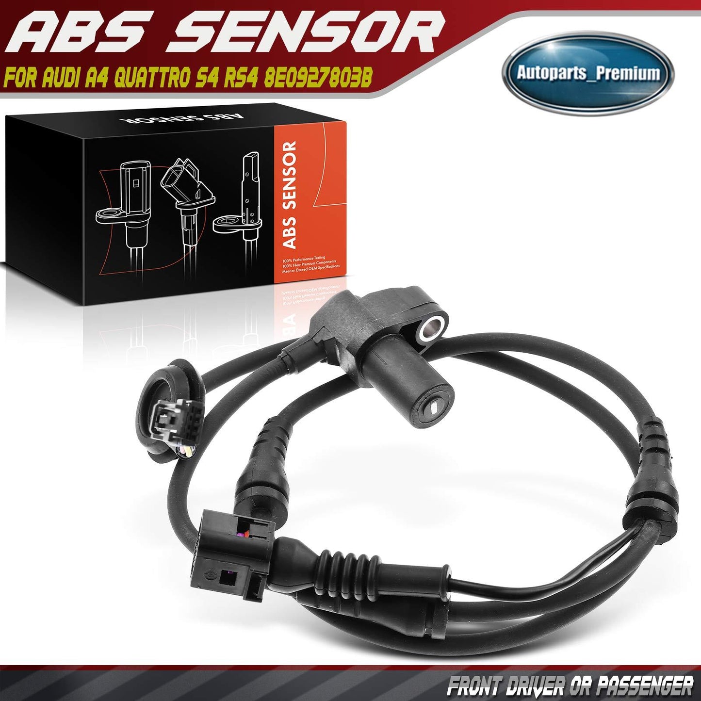 ABS Wheel Speed Sensor for Audi A4 Quattro S4 RS4 8E0927803B Front Left or Right