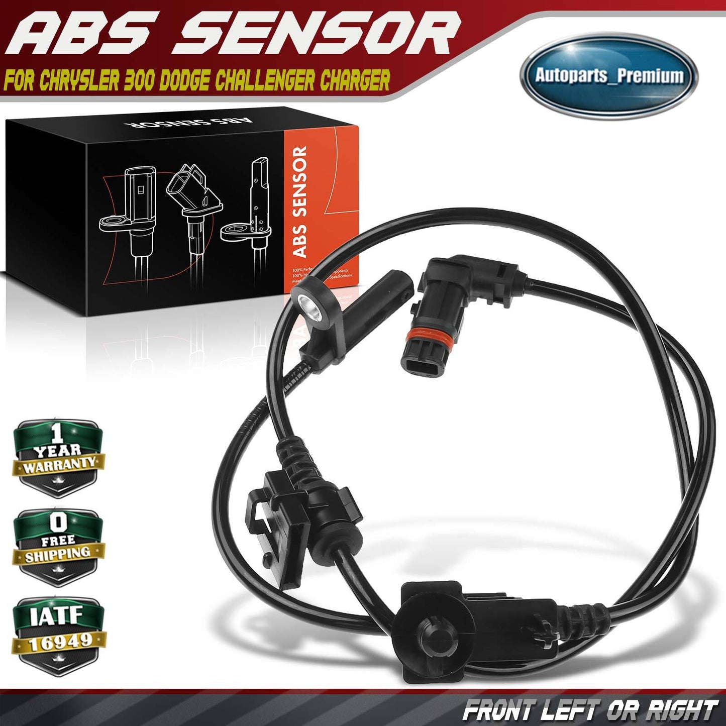 Front LH or RH ABS Wheel Speed Sensor for Chrysler 300 Dodge Challenger Charger