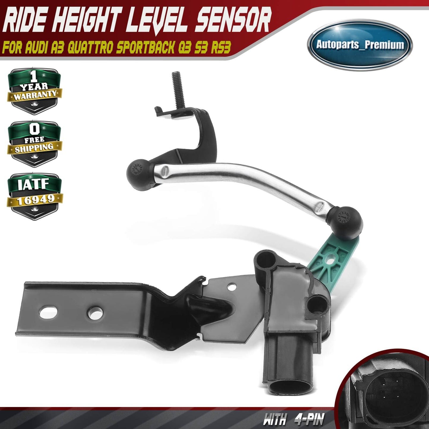 Suspension Ride Height Level Sensor for Audi A3 A3 Quattro Q3 RS3 S3 Front Left