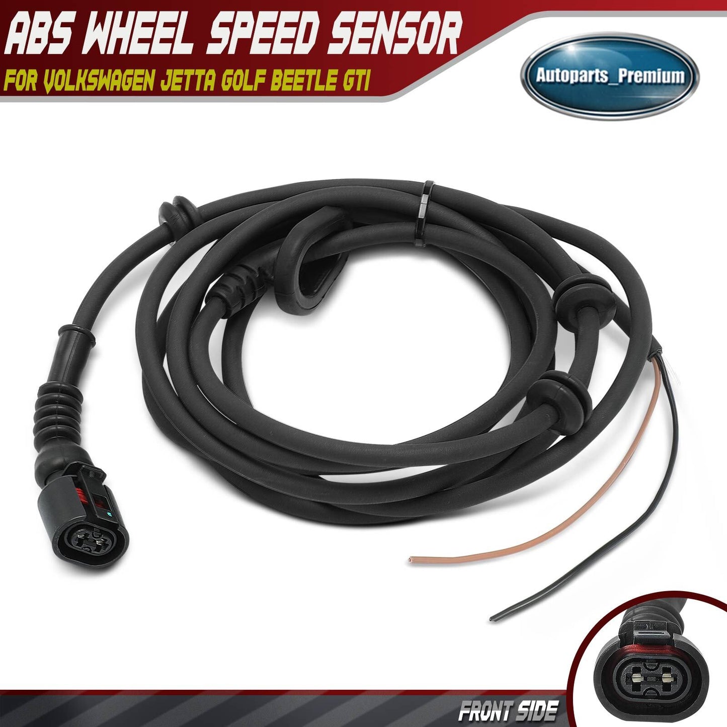 Front ABS Wheel Speed Sensor Wire Harness for Volkswagen Jetta Golf Beetle GTI