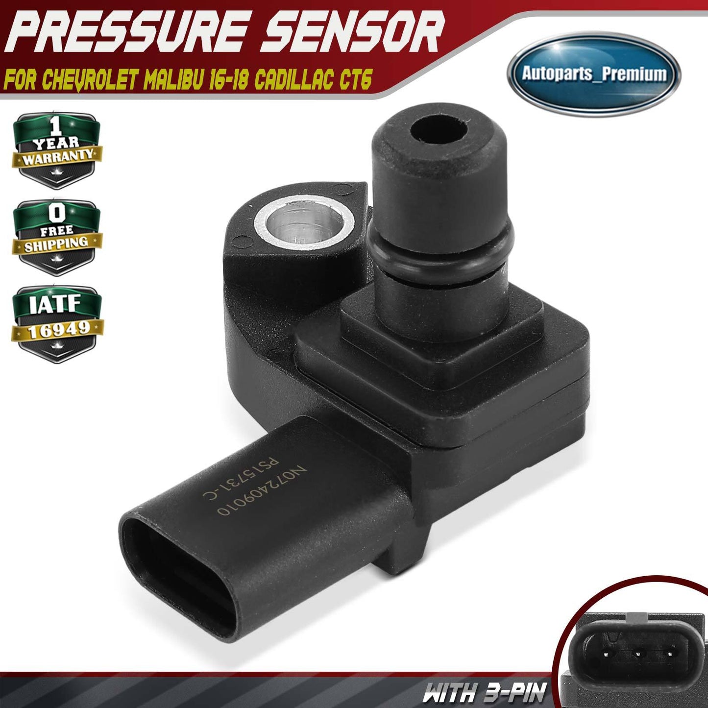 Manifold Absolute Pressure Sensor for Chevrolet Malibu 2016-2018 Cadillac CT6