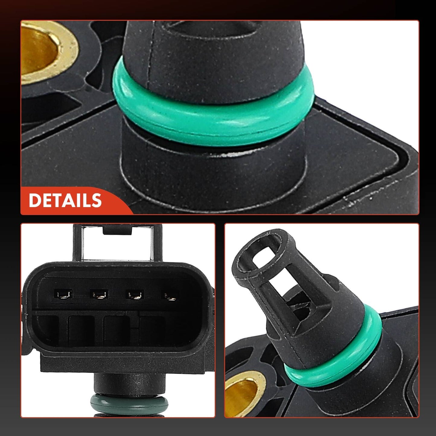 Manifold Pressure (MAP) Sensor w/ 4-Blade for Volvo S40 V50 S80 C70 C30 V70 XC70