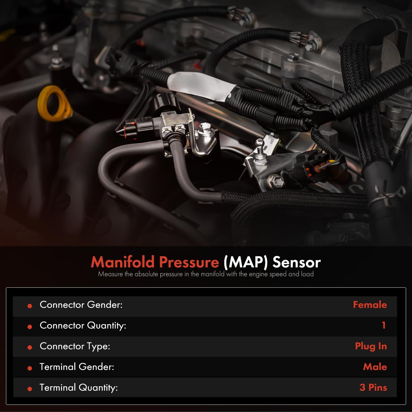 Manifold Pressure MAP Sensor for Dodge B150 B250 B1500 B3500 Ram 3500 W350 Jeep