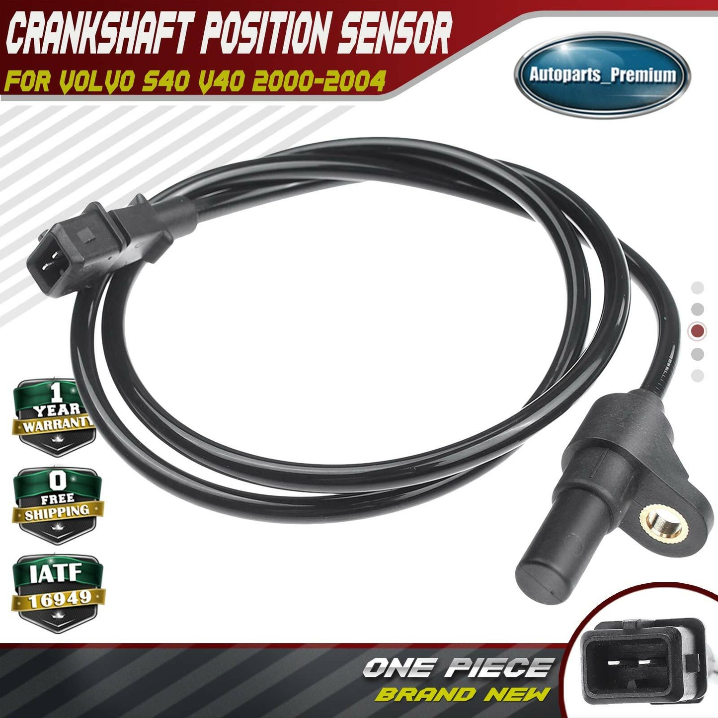 Engine Crankshaft Position Sensor for Volvo S40 V40 2000-2004 L4 1.9L 12706032