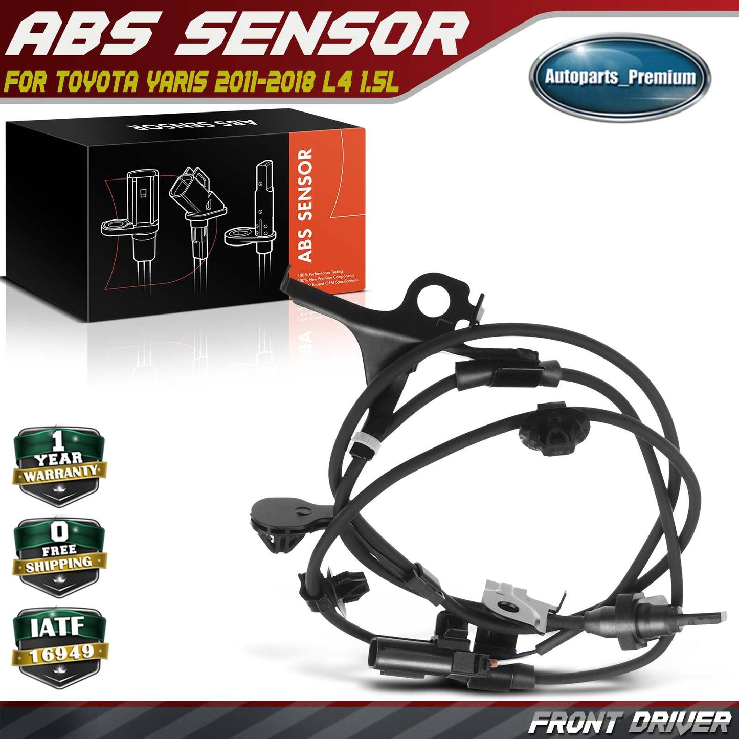 ABS Wheel Speed Sensor for Toyota Yaris 2011-2018 L4 1.5L 89543-52090 Front Left