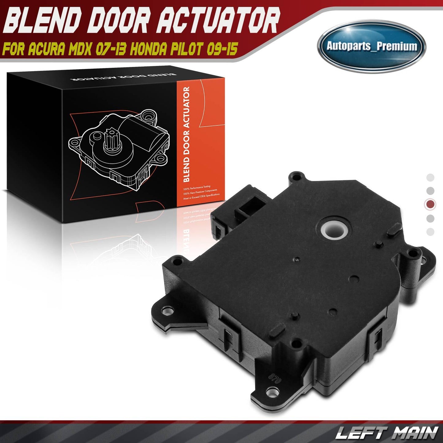 Left Main HVAC Blend Door Actuator for Acura MDX 2007-2013 Honda Pilot 2009-2015