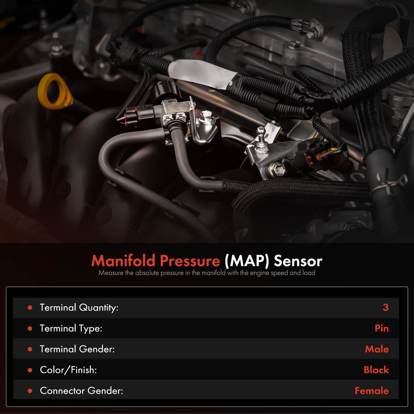 Manifold Absolute Pressure Sensor for Chevrolet Malibu 2016-2018 Cadillac CT6