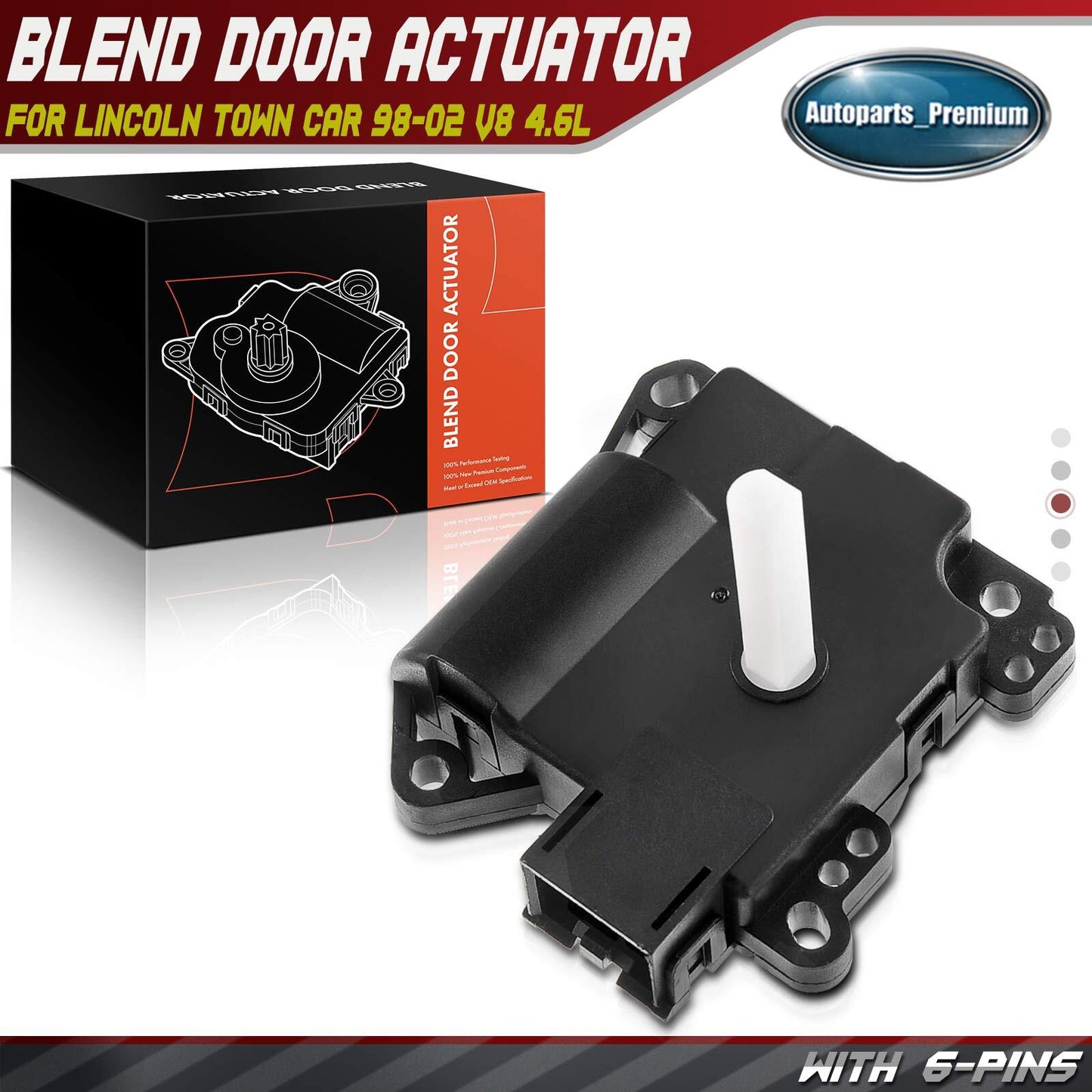 HVAC Heater Blend Door Actuator for Lincoln Town Car 98-02 Right Main 604-248