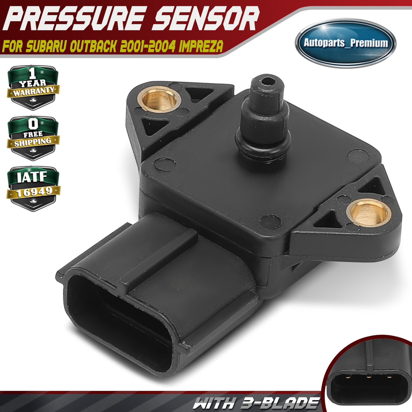 1x Manifold Pressure (MAP) Sensor for Subaru Outback 2001-2004 Impreza 2000-2001