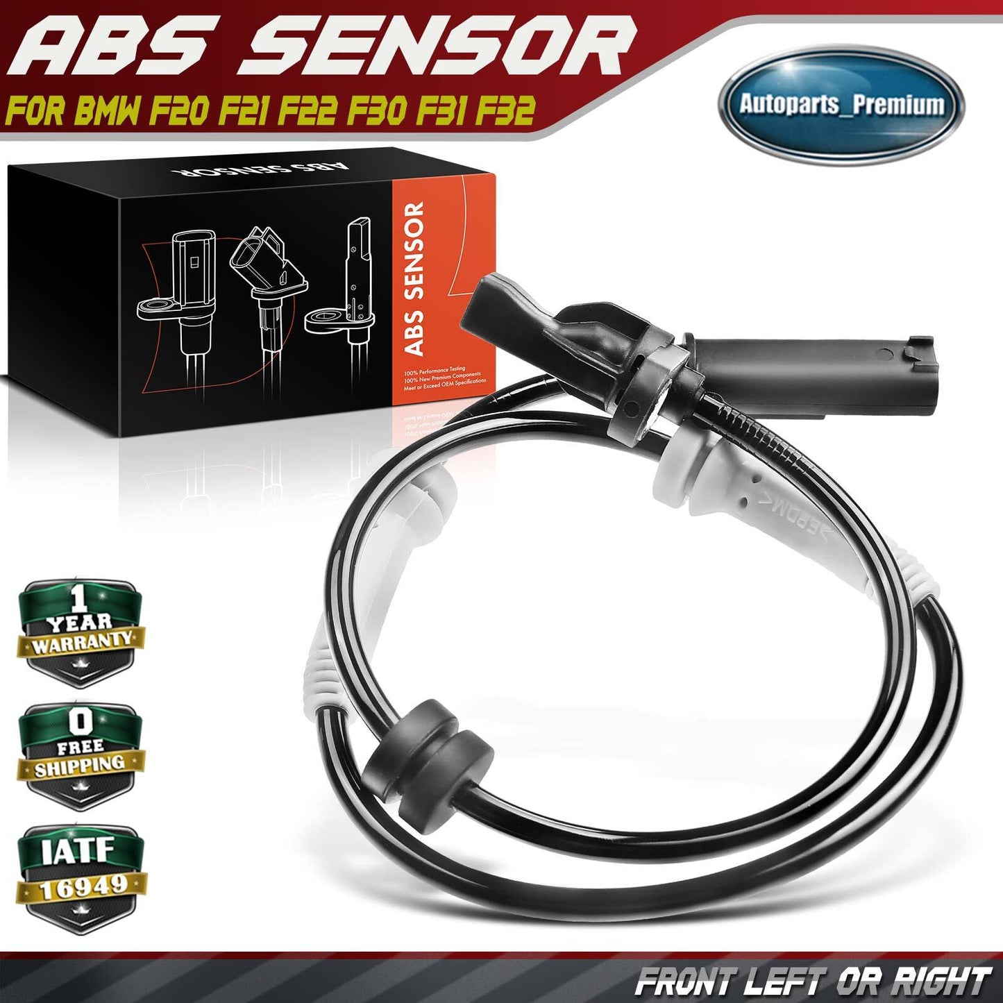 1x Front Left or Right ABS Wheel Speed Sensor for BMW F30/F32/F33 320i 335i 440i