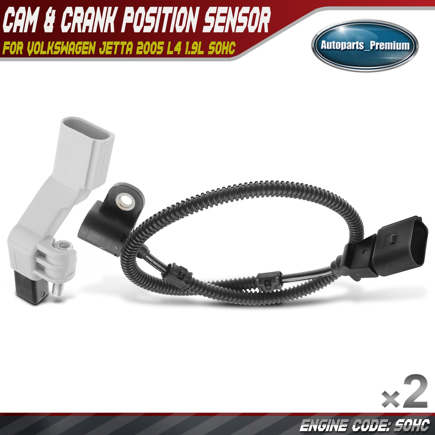 New Camshaft & Crankshaft Position Sensor for Volkswagen Jetta 2005 L4 1.9L SOHC