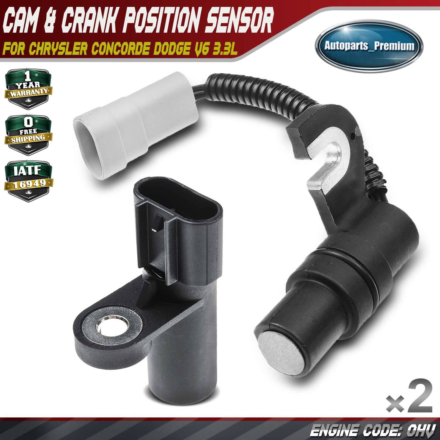 Camshaft & Crankshaft Position Sensor for Chrysler Concorde Dodge Eagle V6 3.3L