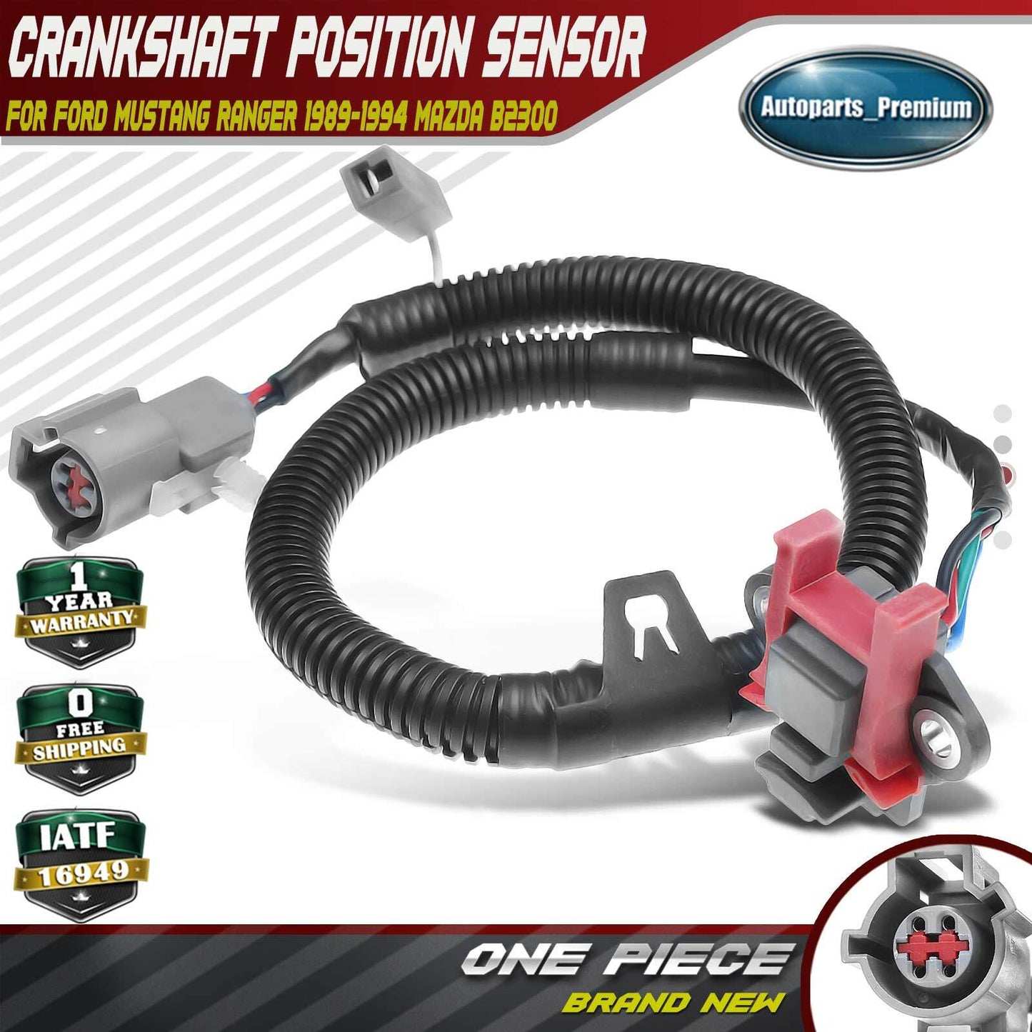 Engine Crankshaft Position Sensor for Ford Mustang 91-93 Ranger Mazda L4 2.3L