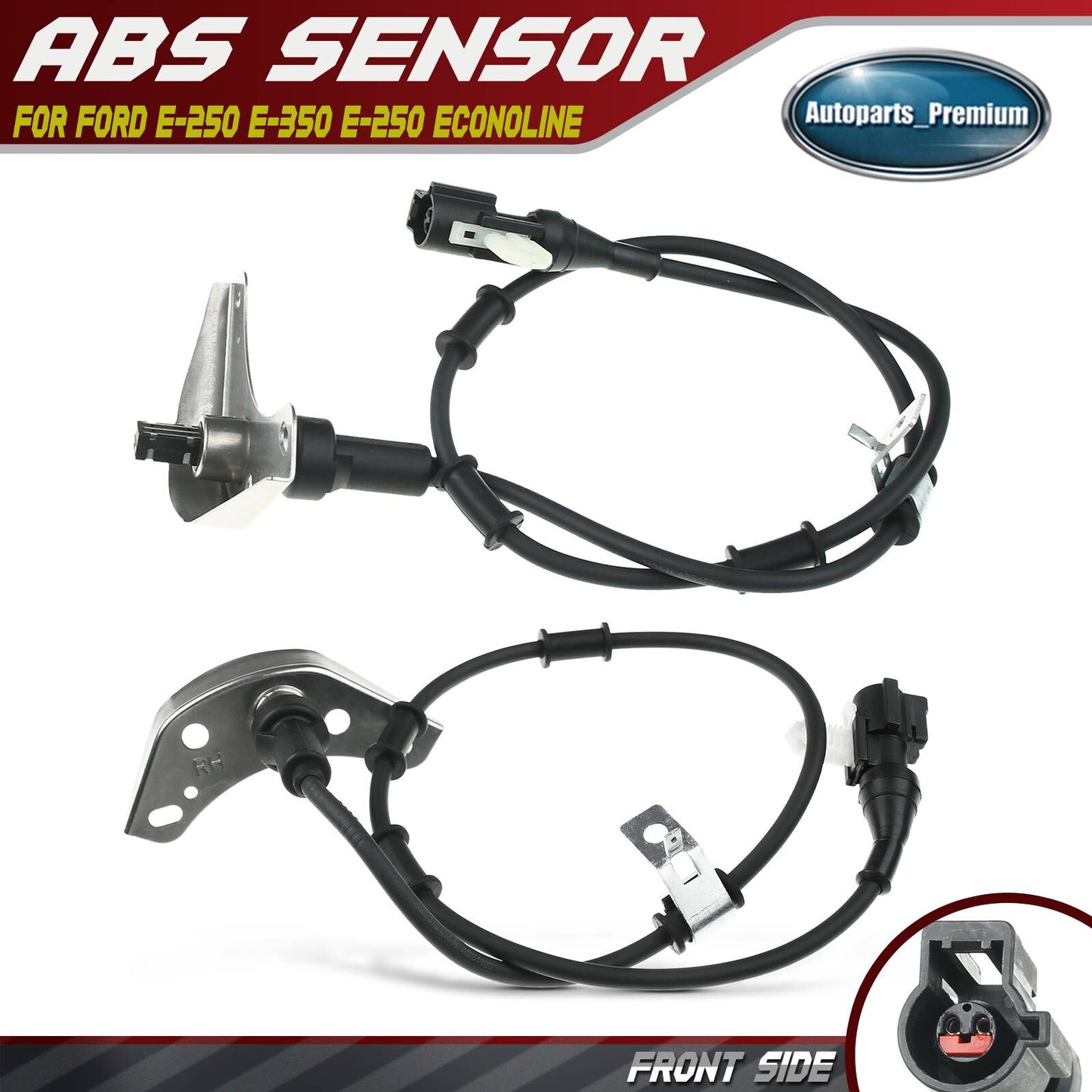 2Pcs ABS Wheel Speed Sensors for Ford E-250 E-350 Super Duty Front Left & Right