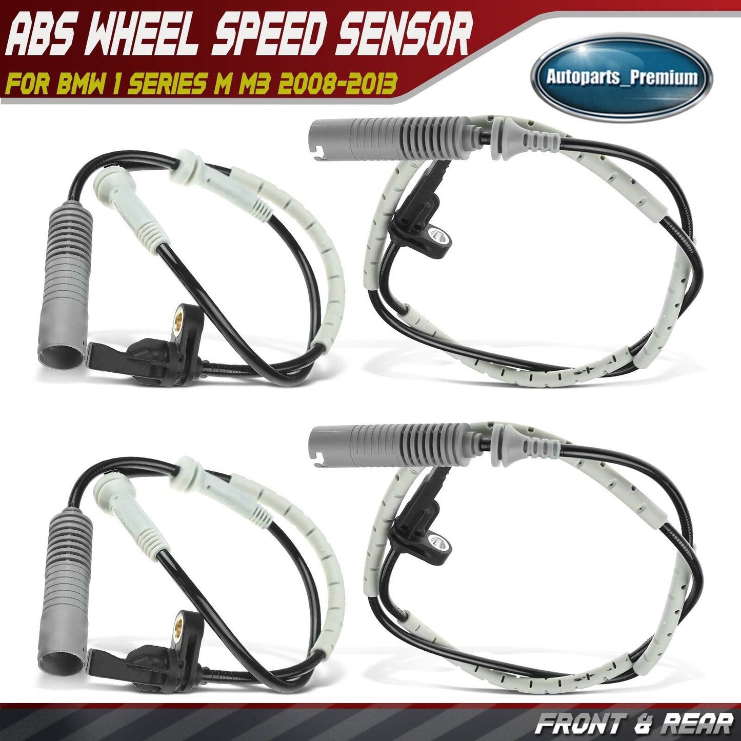 4x Front & Rear Left & Right ABS Wheel Speed Sensor for BMW 1 Series M M3 08-13