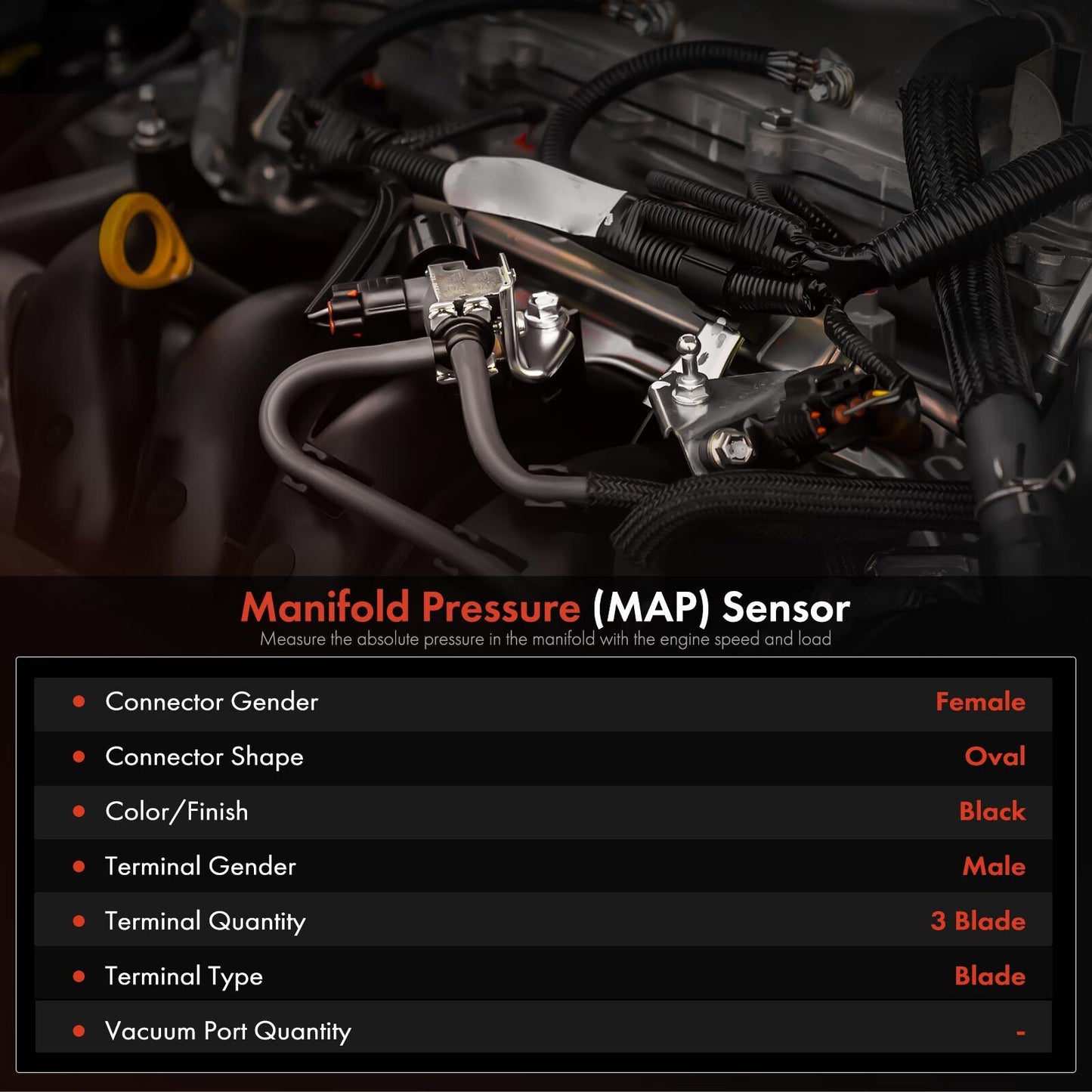 Manifold Pressure (MAP) Sensor for Chevrolet Spark 2016-2022 Volt Cadillac ATS