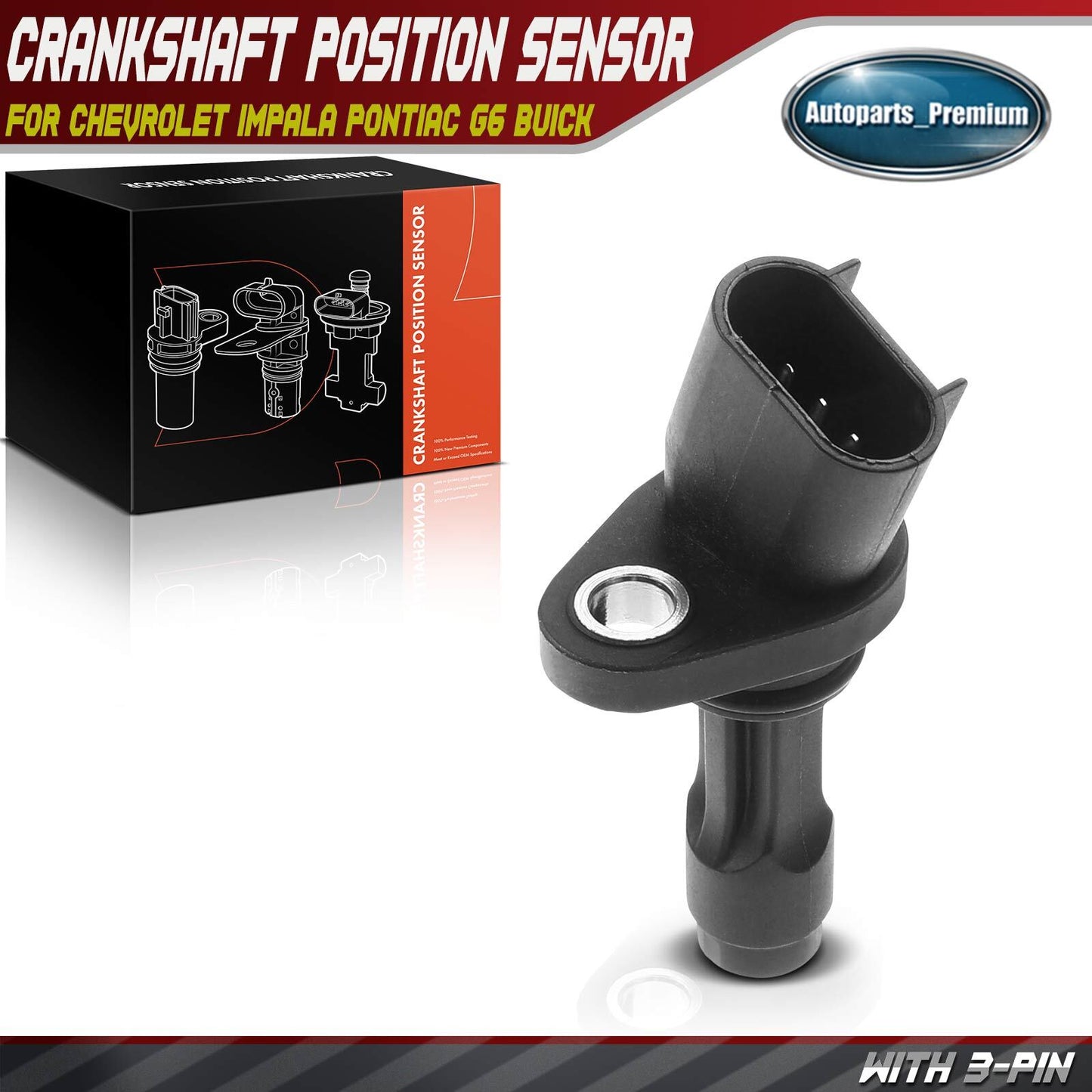 Engine Crankshaft Position Sensor for Chevrolet Impala Pontiac G6 Buick Saturn