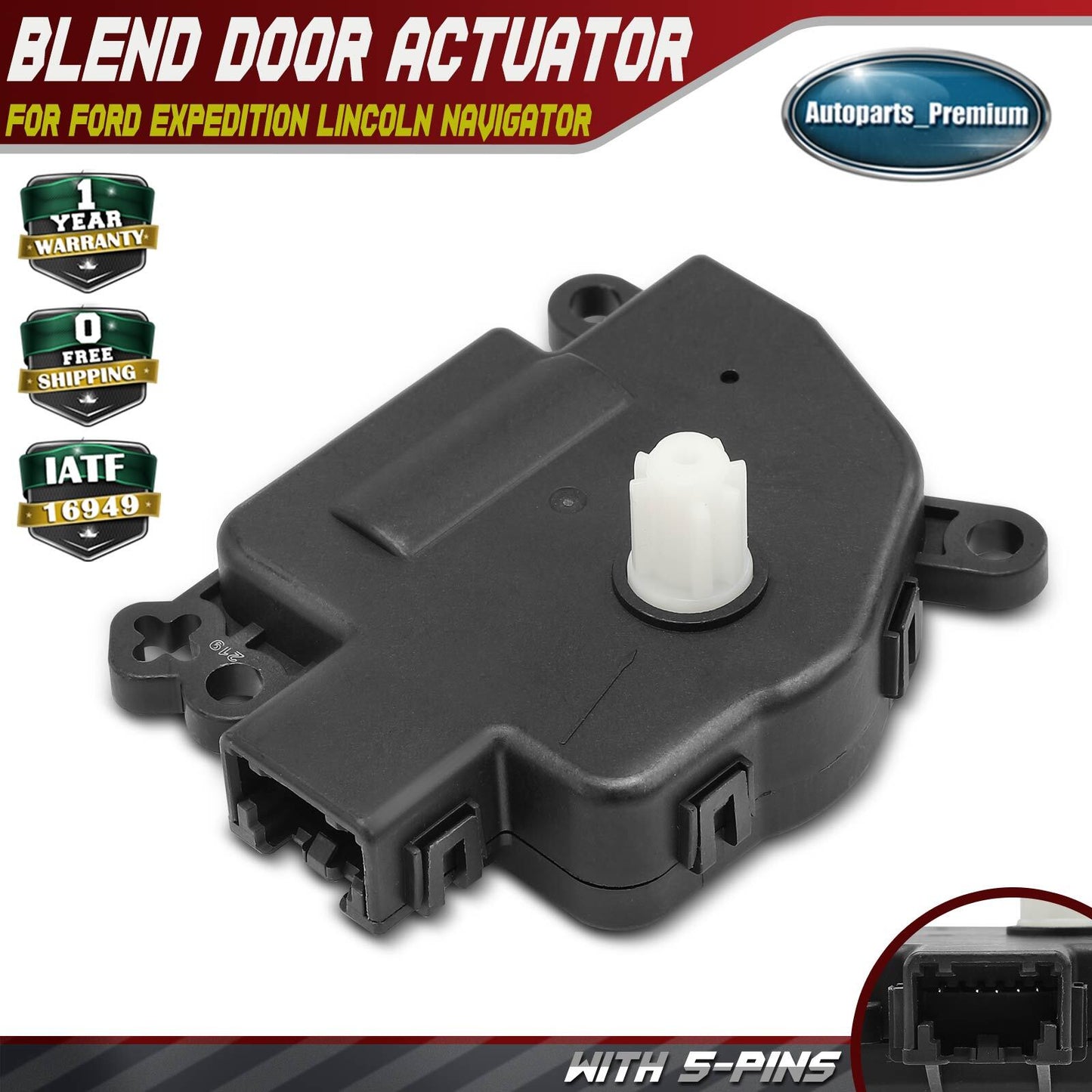 HVAC Heater A/C Blend Door Actuator for Ford Expedition Lincoln Navigator 06-08