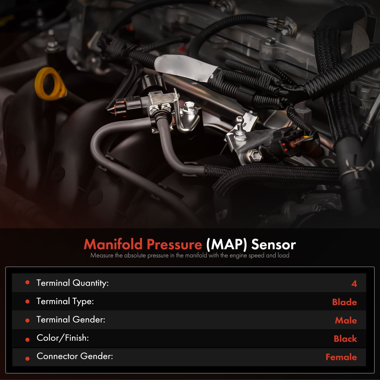 MAP Manifold Absolute Pressure Sensor for Hyundai Sonata 20-25 Kia Niro 23-24