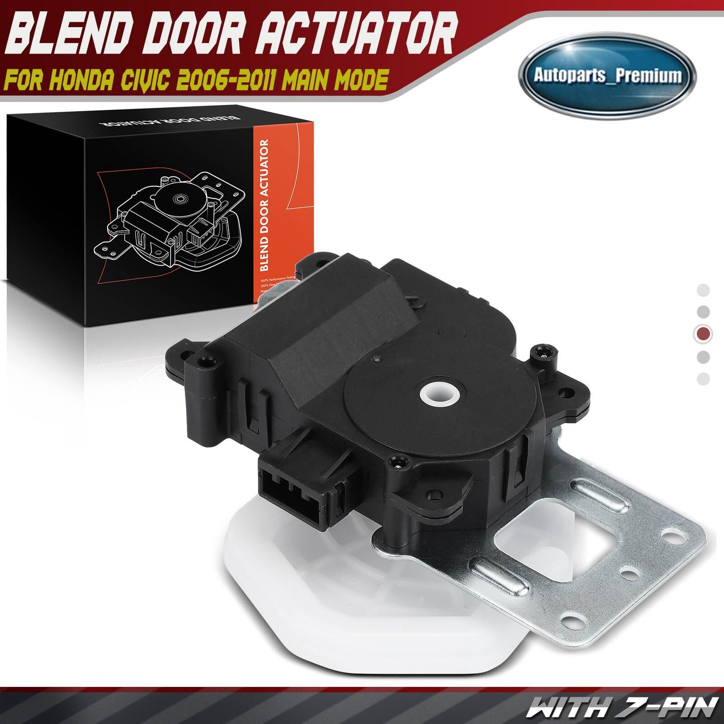 HVAC A/C Air Blend Door Actuator with Panel for Honda Civic CSX 2006-2011 Main