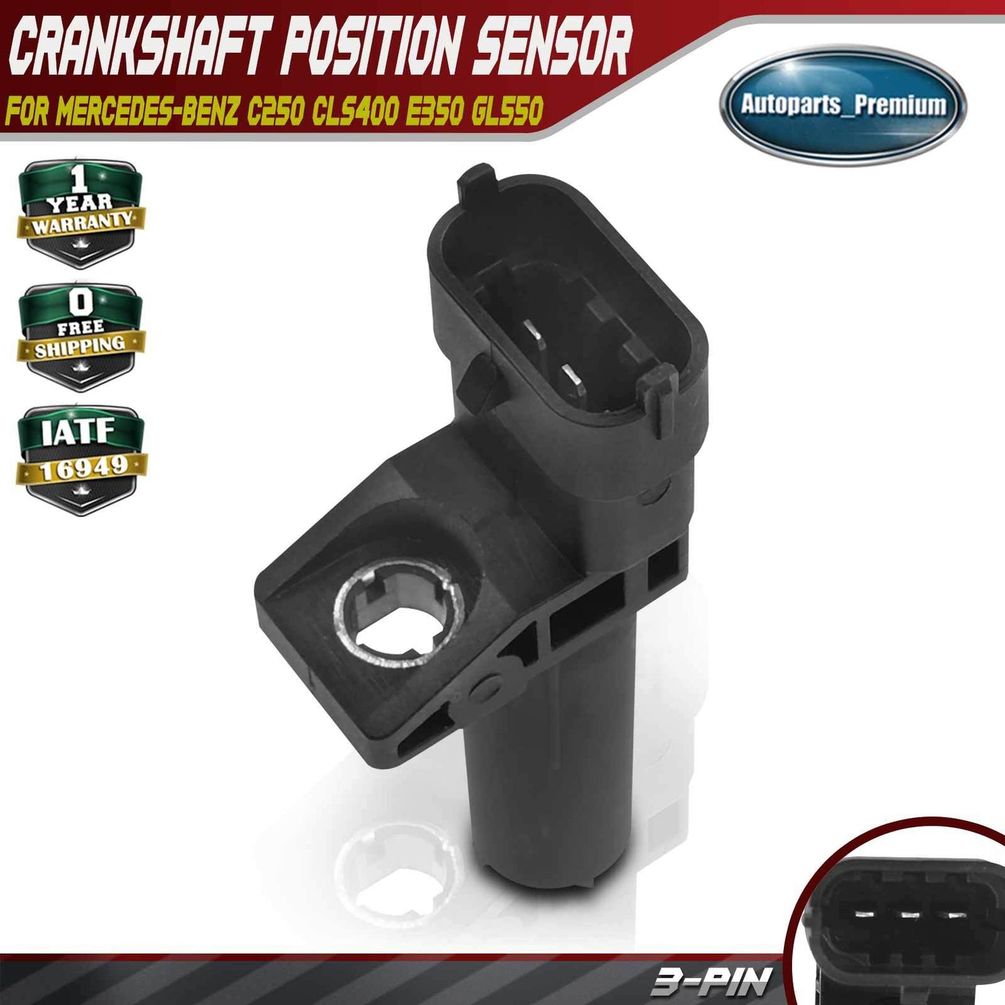 Engine Crankshaft Position Sensor for Mercedes-Benz AMG GT C250 C300 C400 E250