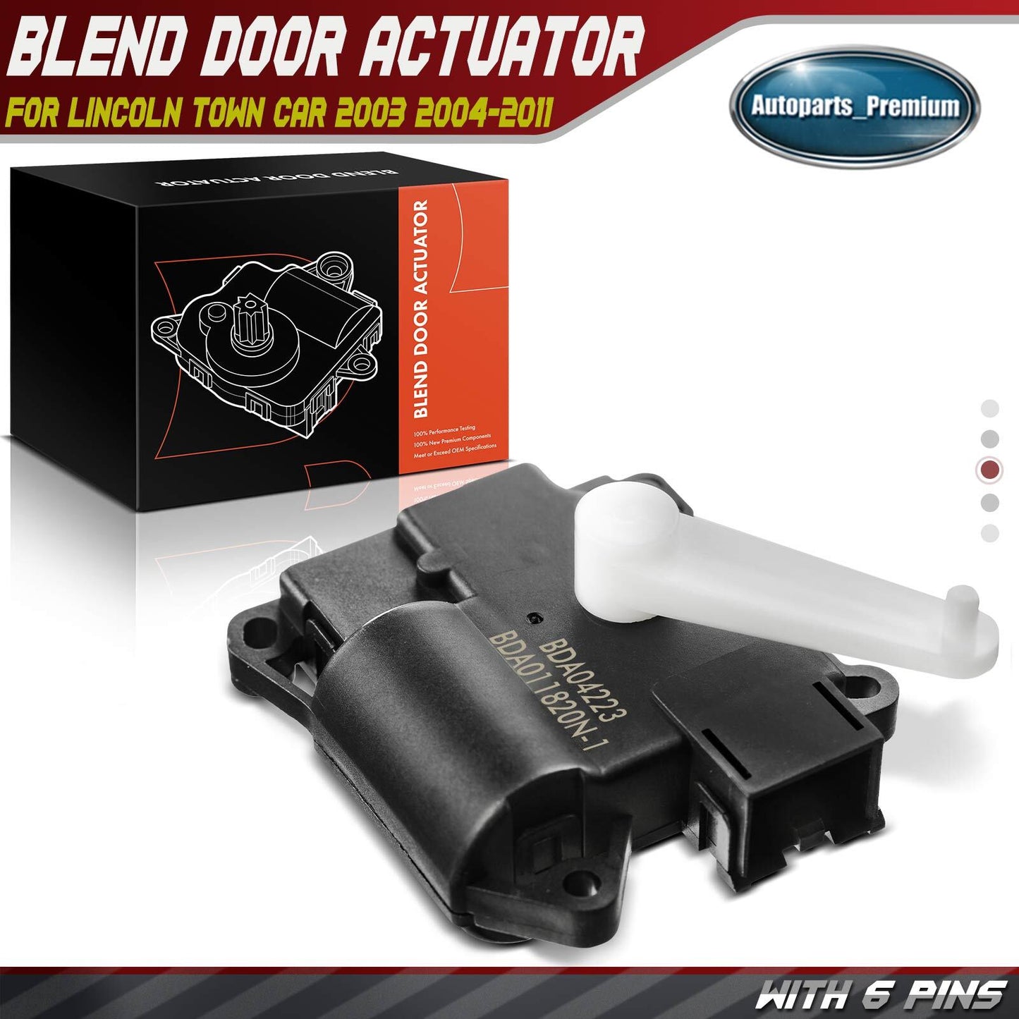 HVAC Heater A/C Blend Door Actuator for Lincoln Town Car 2003-2011 3W1Z19E616BA