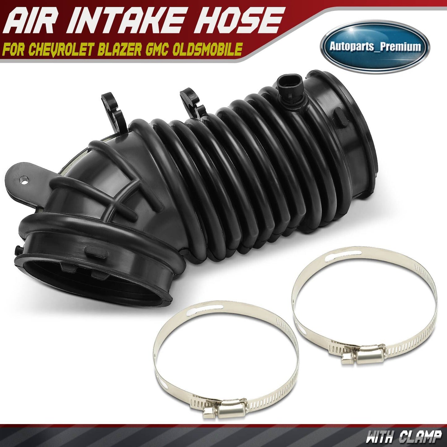 Air Clean Intake Tube Hose with Hose Clamps for Chevrolet Blazer GMC Oldsmobile