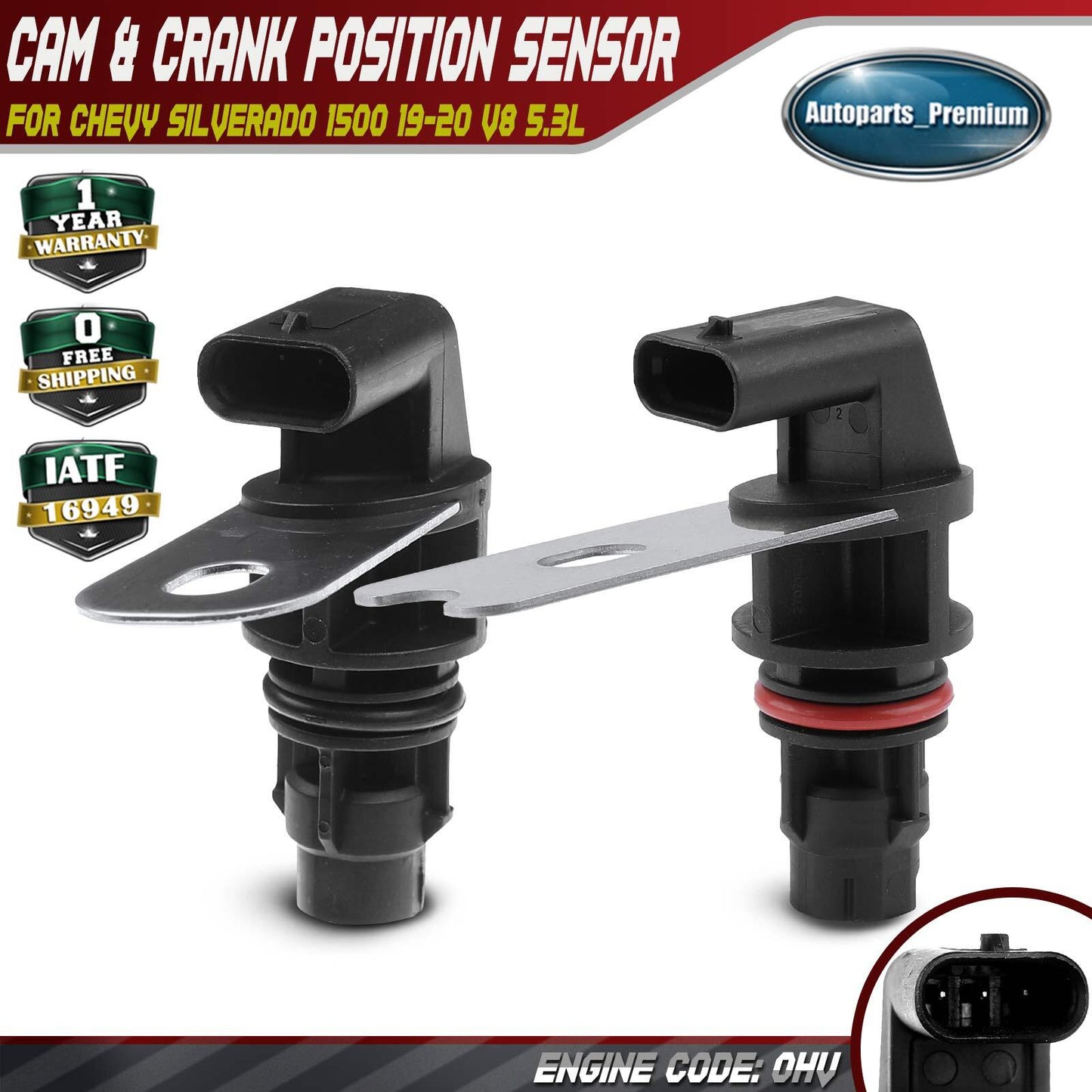 Crankshaft Position Sensor for Chevrolet Silverado 1500 2019-2020 5.3L 12669636