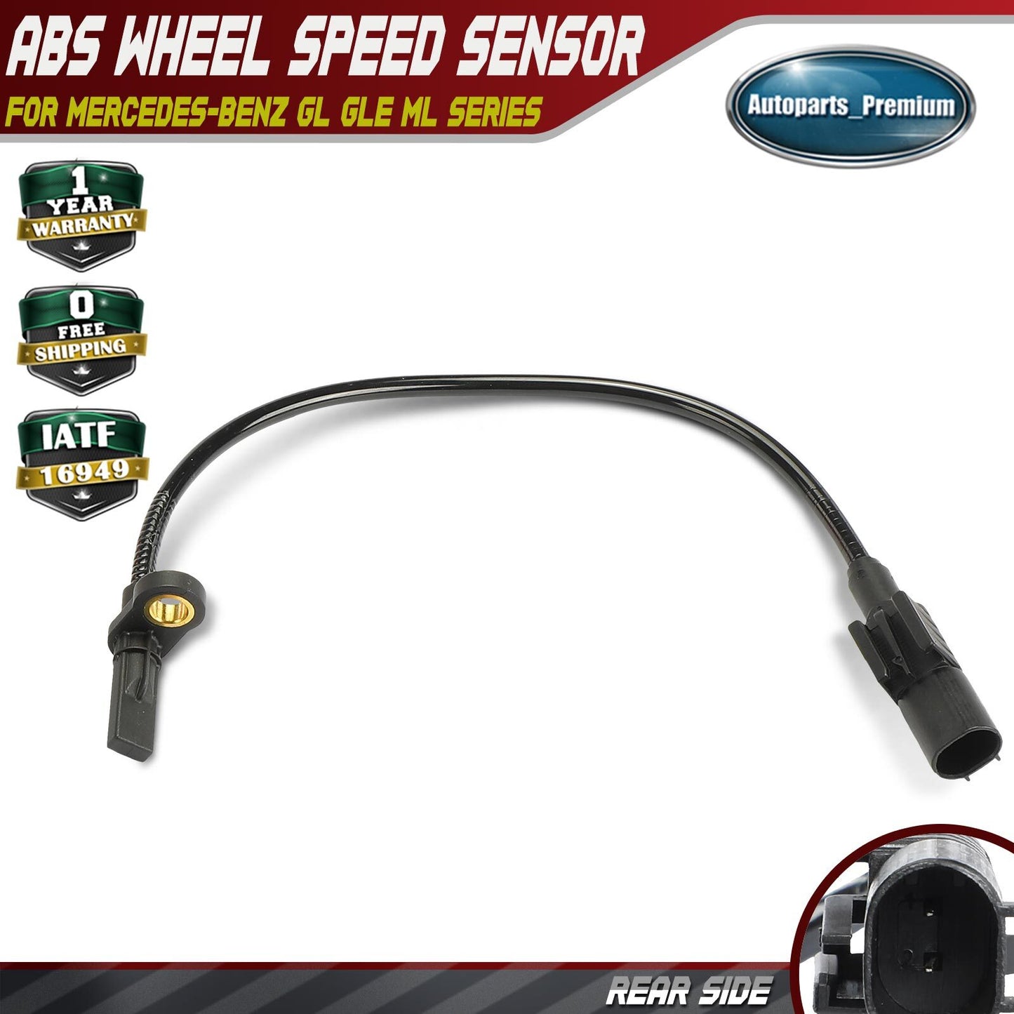 Rear Driver/Passenger ABS Wheel Speed Sensor for Mercedes-Benz GL GLE ML Series