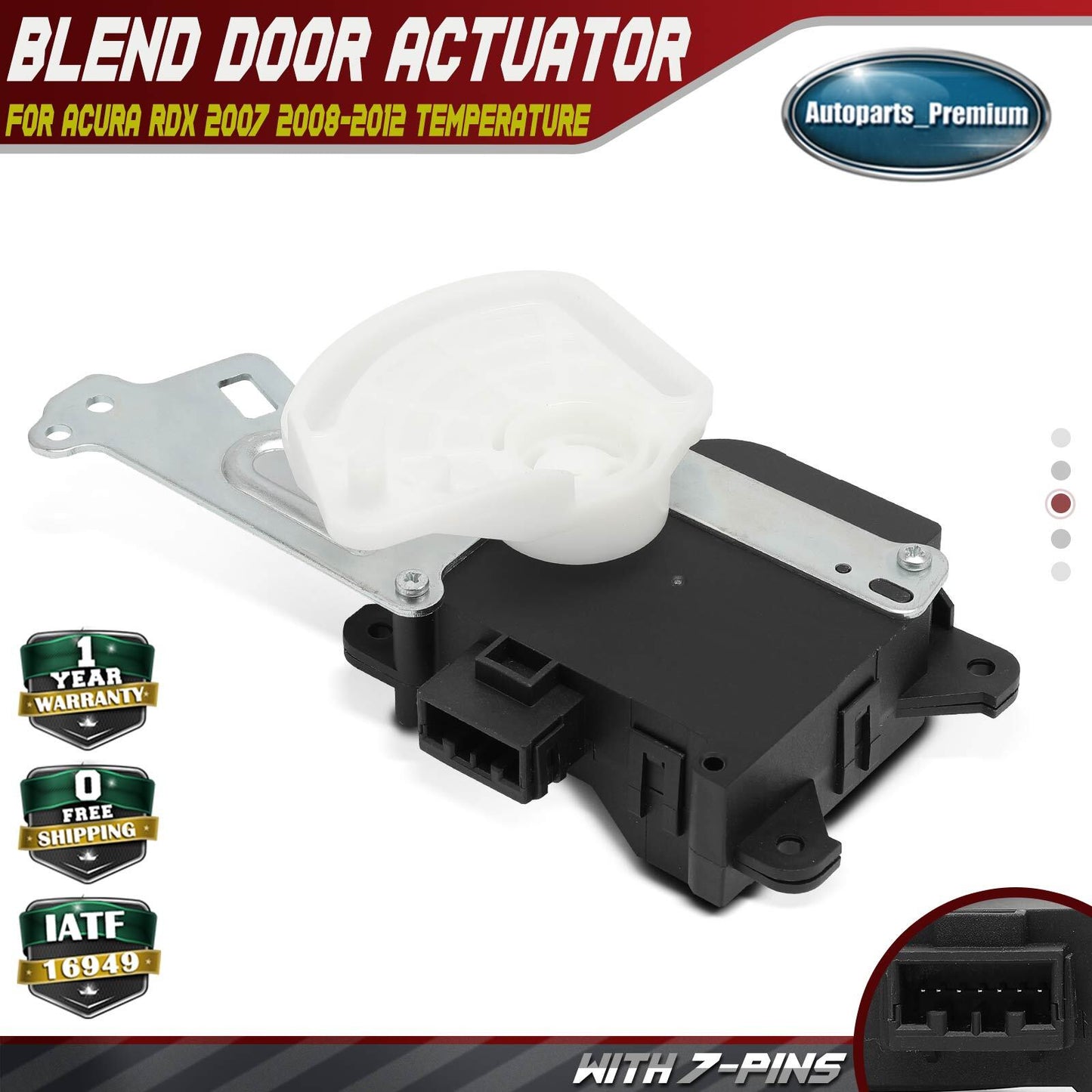 Left Main HVAC Heater Blend Door Actuator for Acura RDX 2007-2012 Temperature