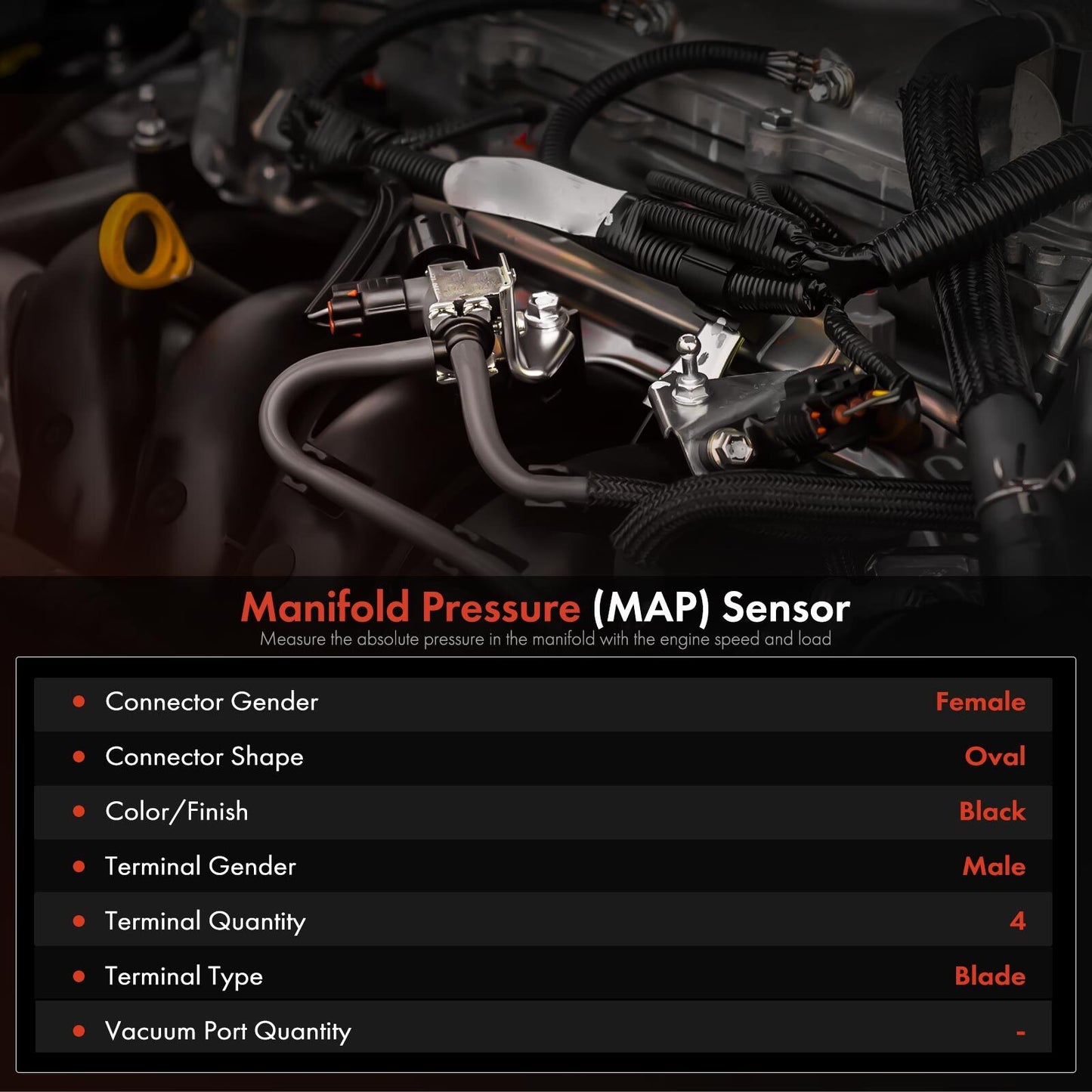 Manifold Pressure (MAP) Sensor for Mini Cooper 2014-2016 BMW i8 L4 2.0L L3 1.5L