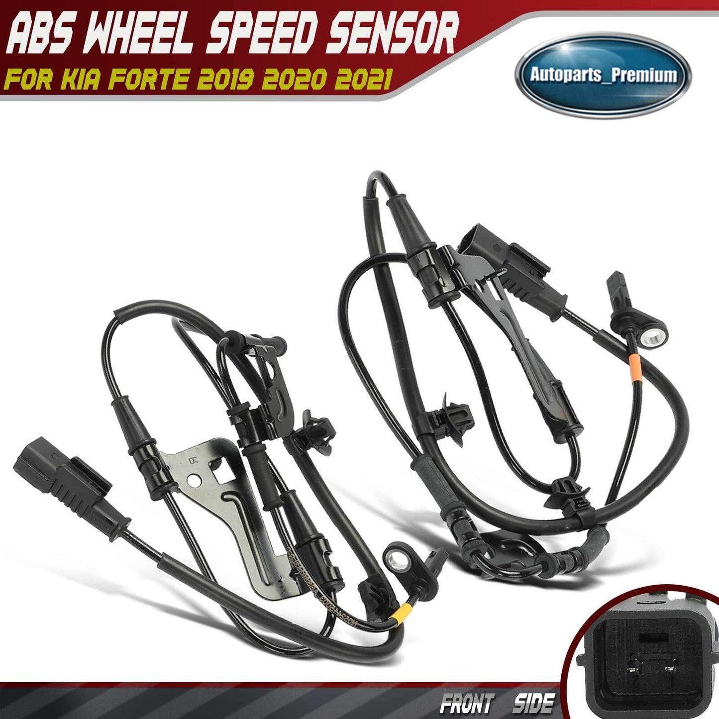 2x Front Driver & Passenger ABS Wheel Speed Sensor for Kia Forte 2019 2020 2021