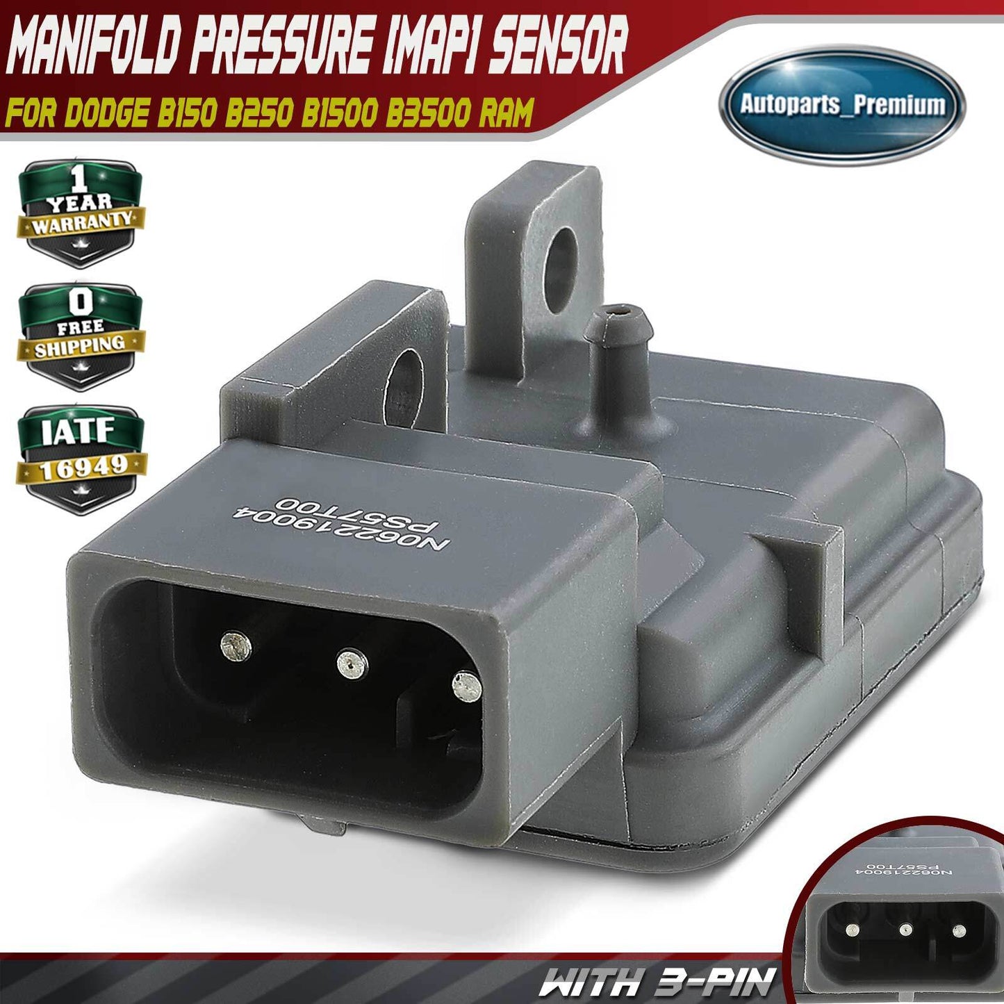 Manifold Pressure MAP Sensor for Dodge B150 B250 B1500 B3500 Ram 3500 W350 Jeep