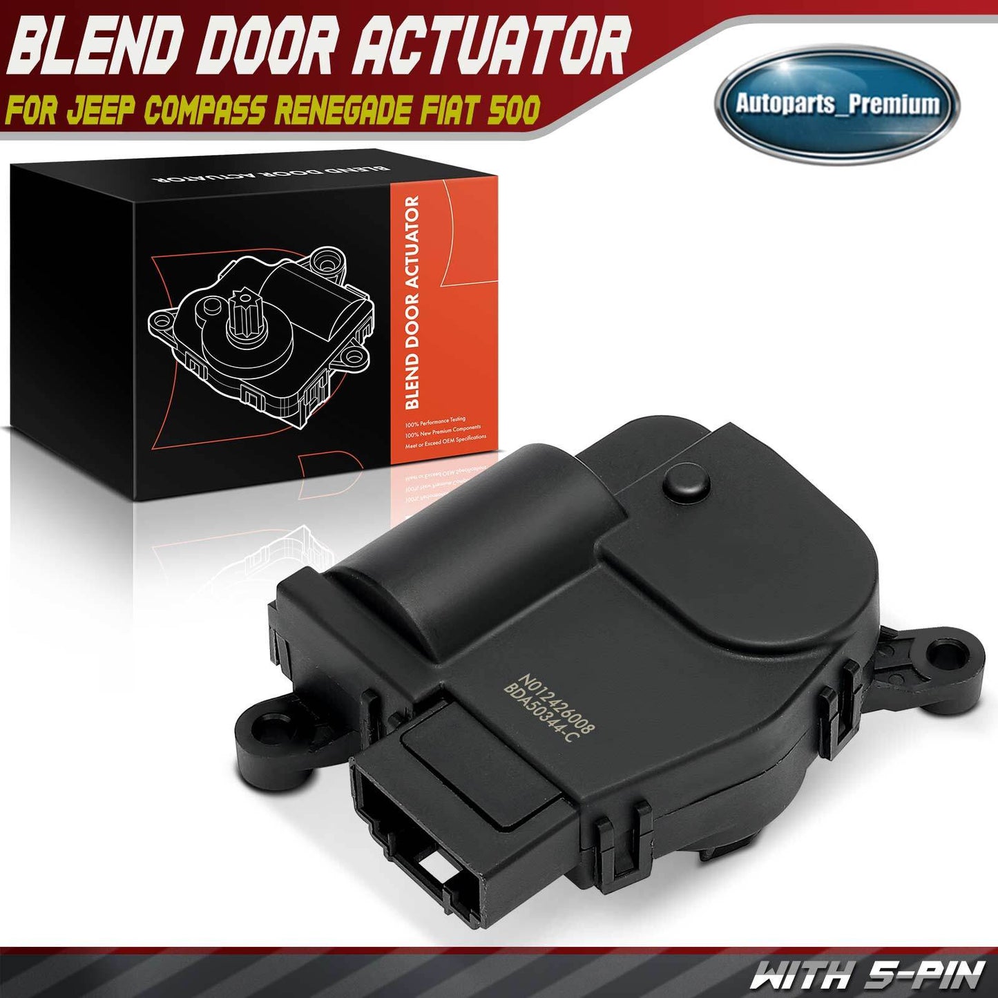 HVAC Blend Door Actuator for Jeep Compass 2019-2021 Renegade Fiat 500 500L 500X