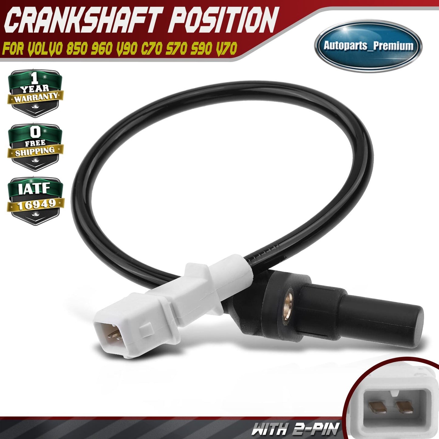 Crankshaft Position Sensor for Volvo 850 1993-1997 960 1992-1997 S90 V90 C70 S70