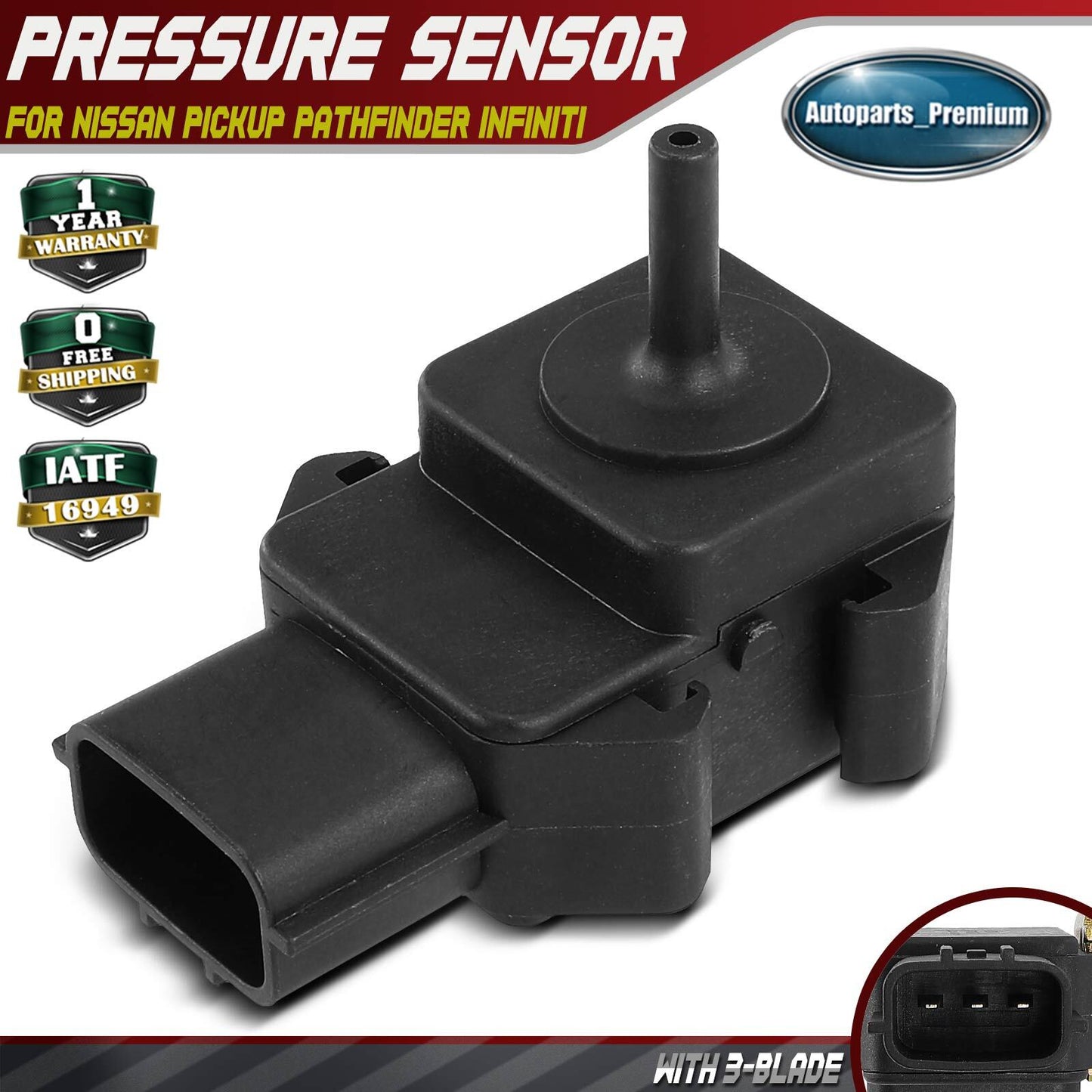 Manifold Pressure (MAP) Sensor w/ 3-Blade for Nissan Pickup Pathfinder INFINITI