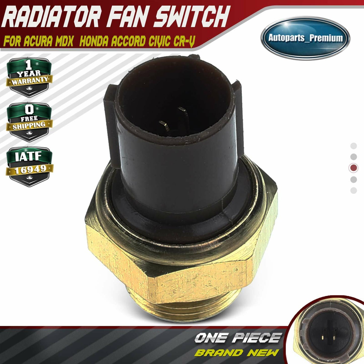 Radiator Cooling Fan Switch for Honda Accord 1994-2005 Civic CR-V Acura CL RSX