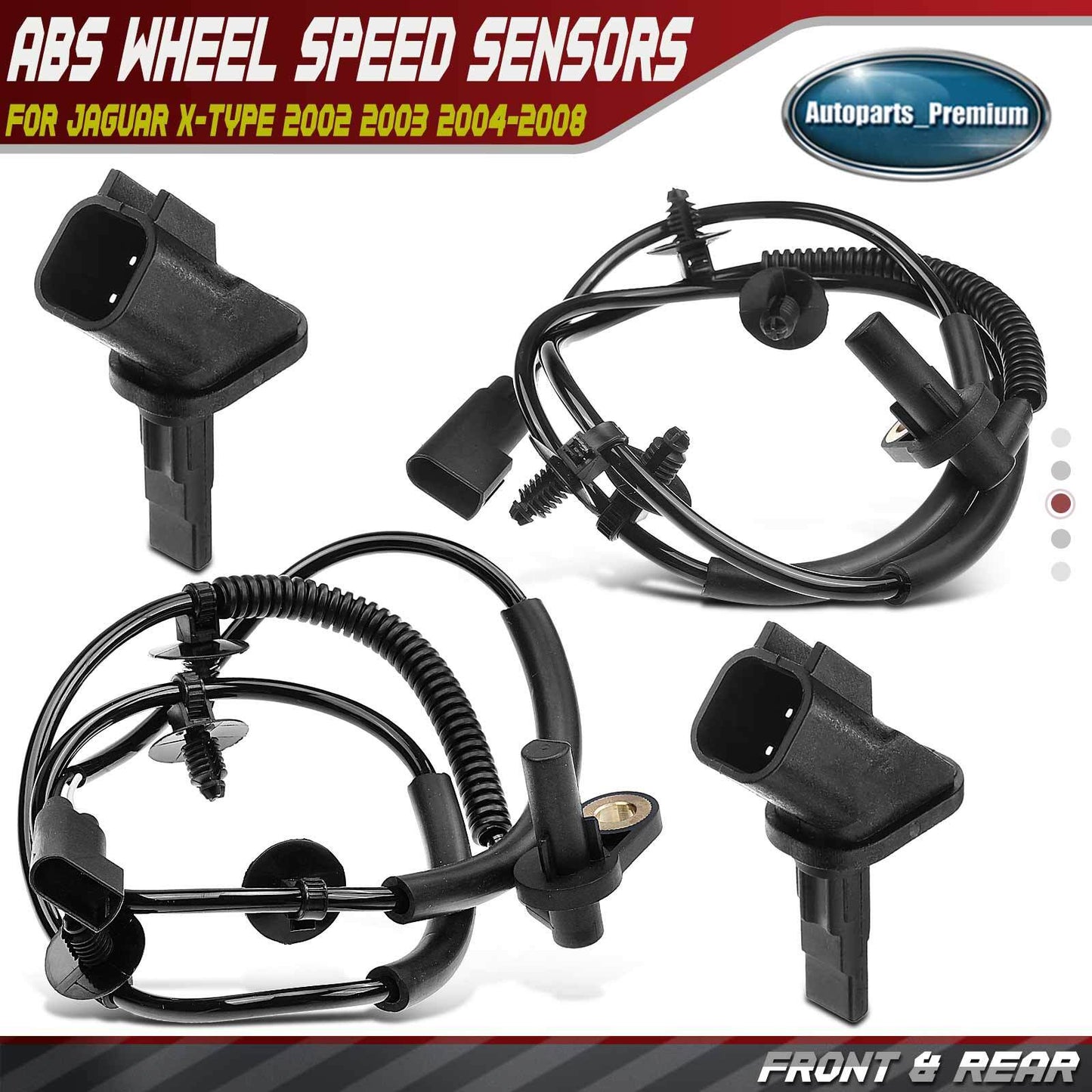 4x New Front & Rear ABS Wheel Speed Sensor for Jaguar X-Type 2002 2003 2004-2008