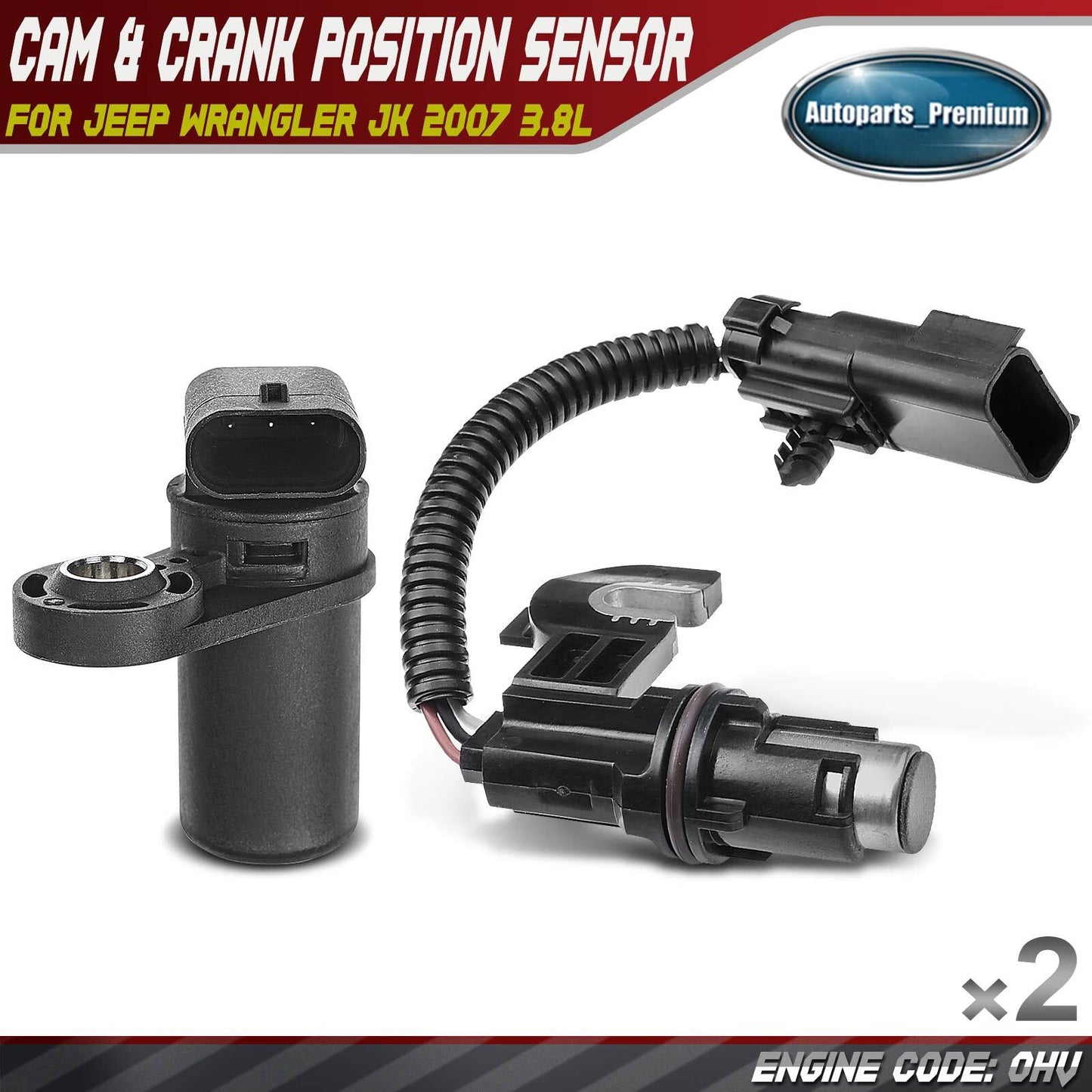 Camshaft & Crankshaft Position Sensor for Jeep Wrangler JK 2007 3.8L