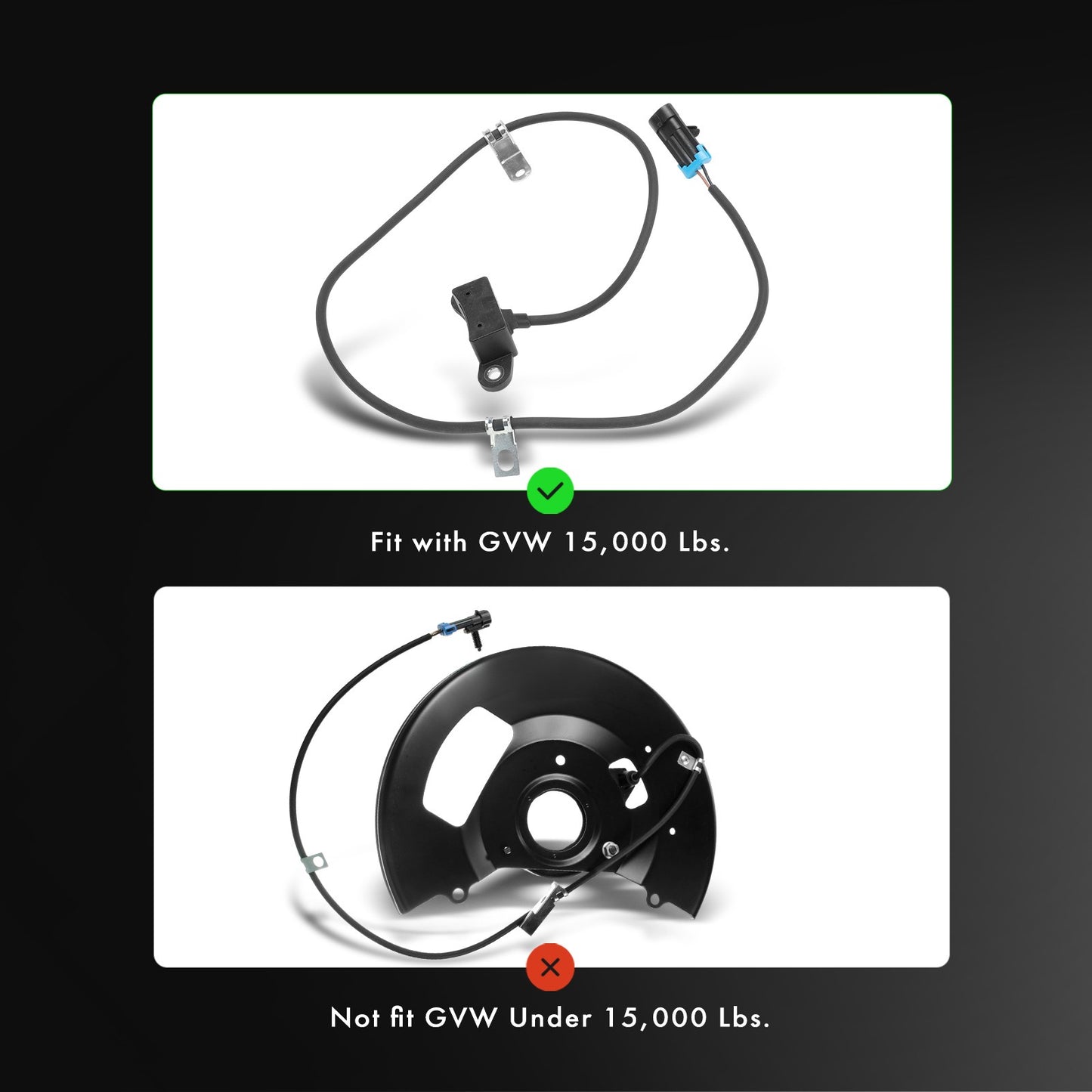 Front RH Passenger ABS Wheel Speed Sensor for Chevy C3500 1995-2000 GMC C3500HD