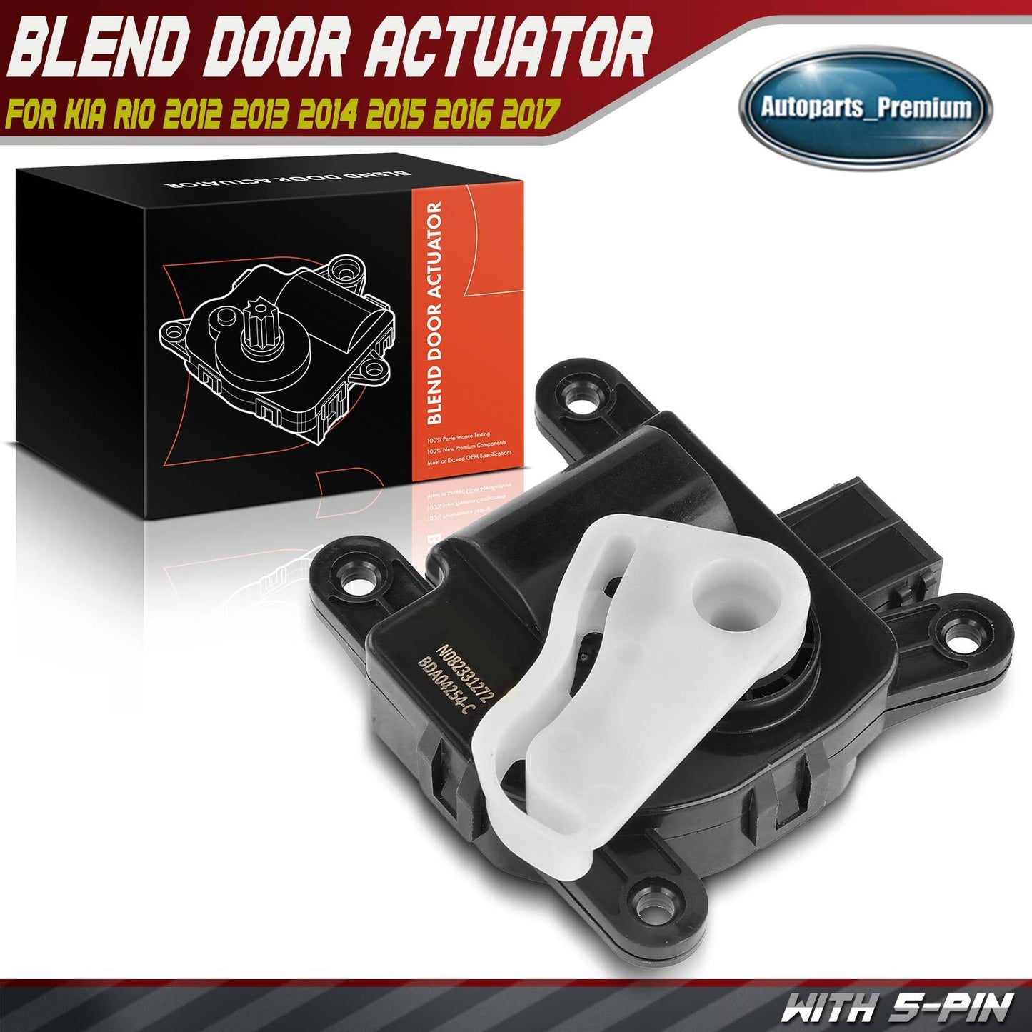 Main Temperature HVAC Blend Door Actuator for Kia Rio 2012-2017 971591W000 5-Pin
