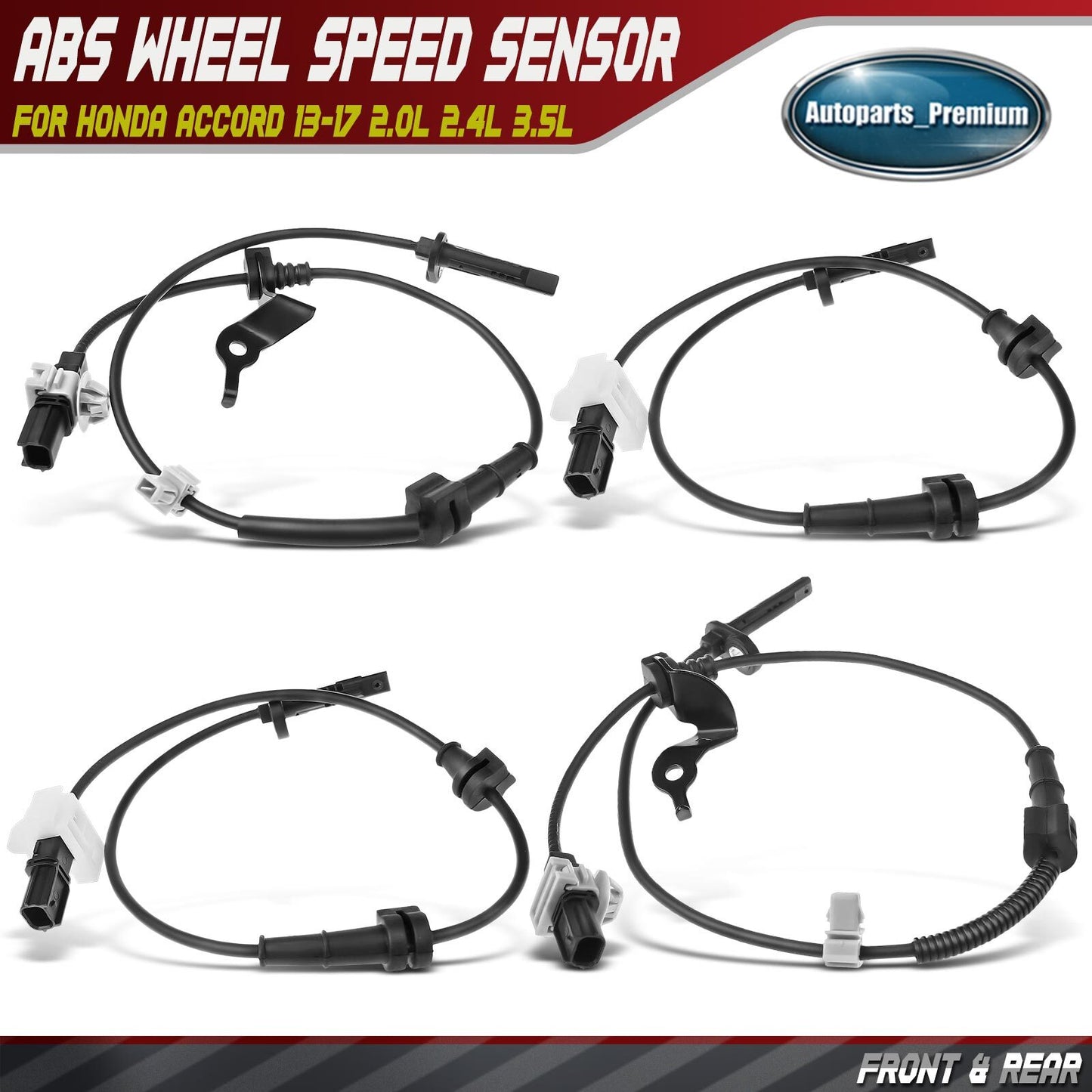 4x Front & Rear ABS Wheel Speed Sensor for Honda Accord 2013-2017 2.0L 2.4L 3.5L