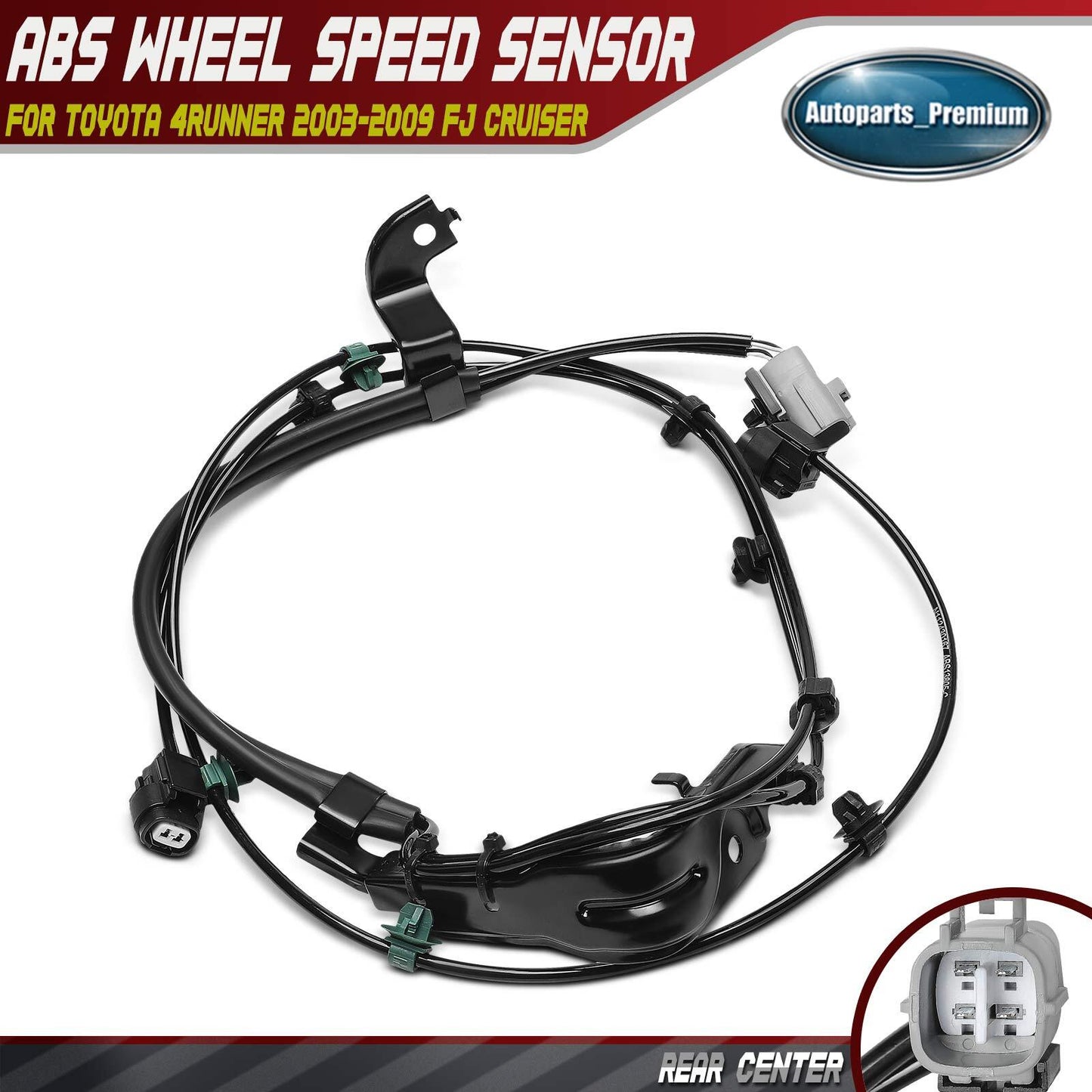 Rear Center Side ABS Wheel Speed Sensor Wire Harness for Toyota 4Runner 03-09