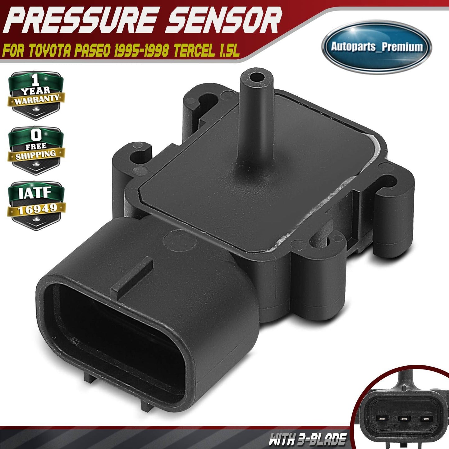 Manifold Pressure (MAP) Sensor for Toyota Paseo 1995-1998 Tercel 1995-1997 1.5L